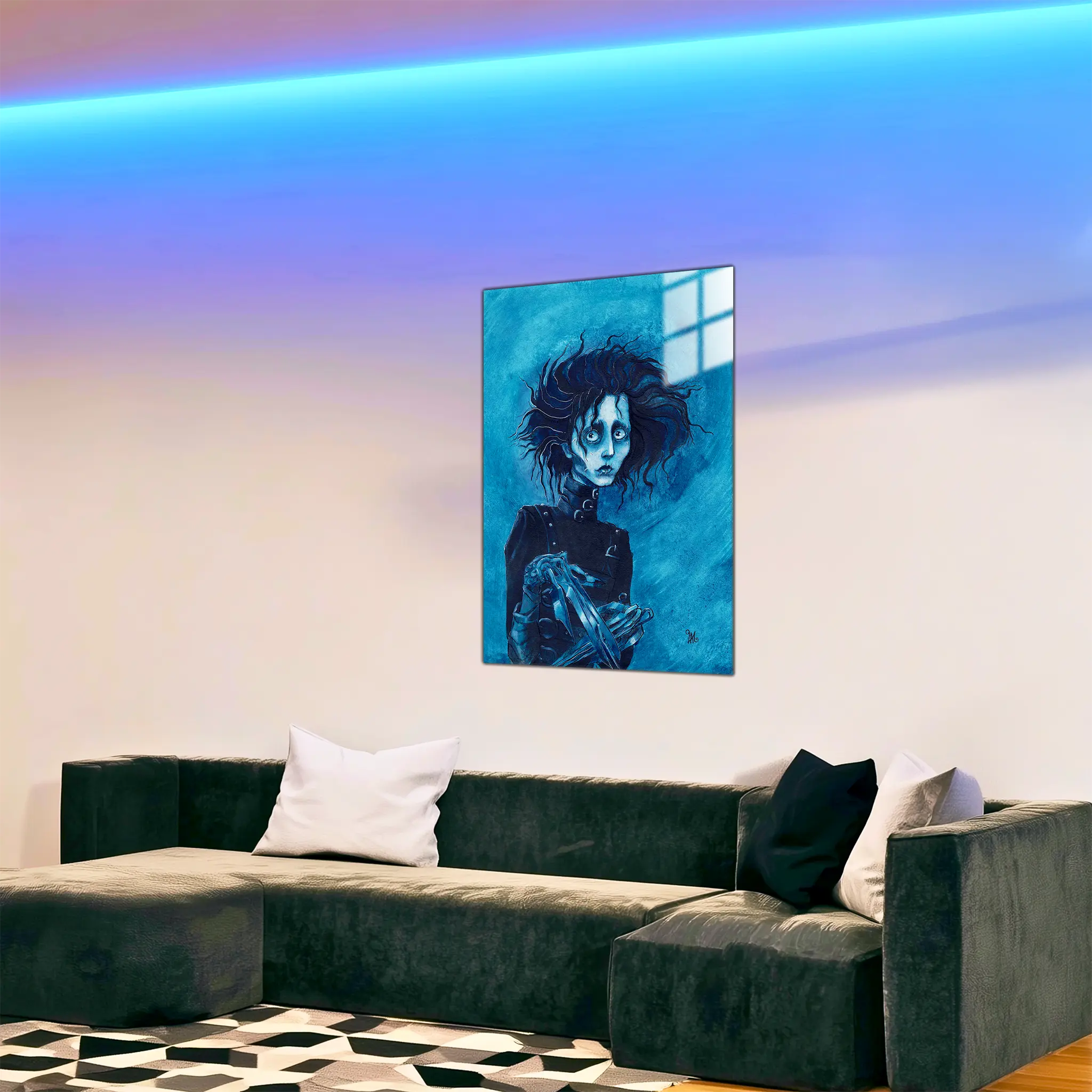 tableau-edward-aux-mains-argent-dans-le-salon | DreamWay
