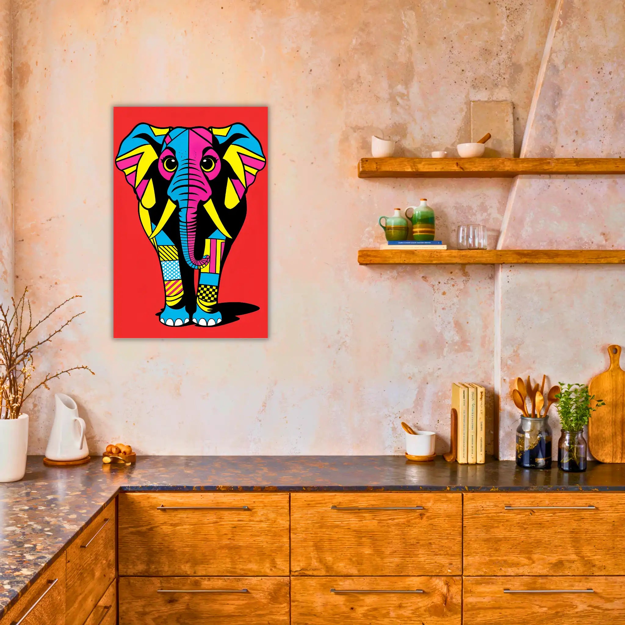 tableau-elephant-pop-art-dans-la-cuisine | DreamWay