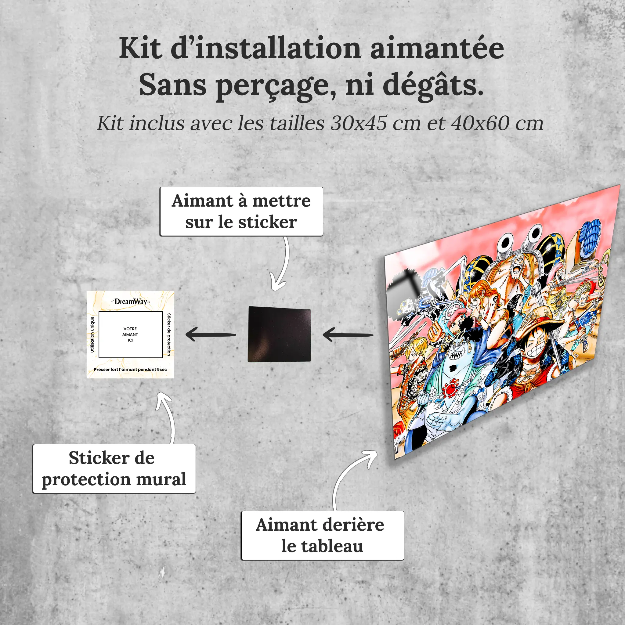 tableau-equipage-du-chapeau-de-paille-avec-installation-aimantee | DreamWay