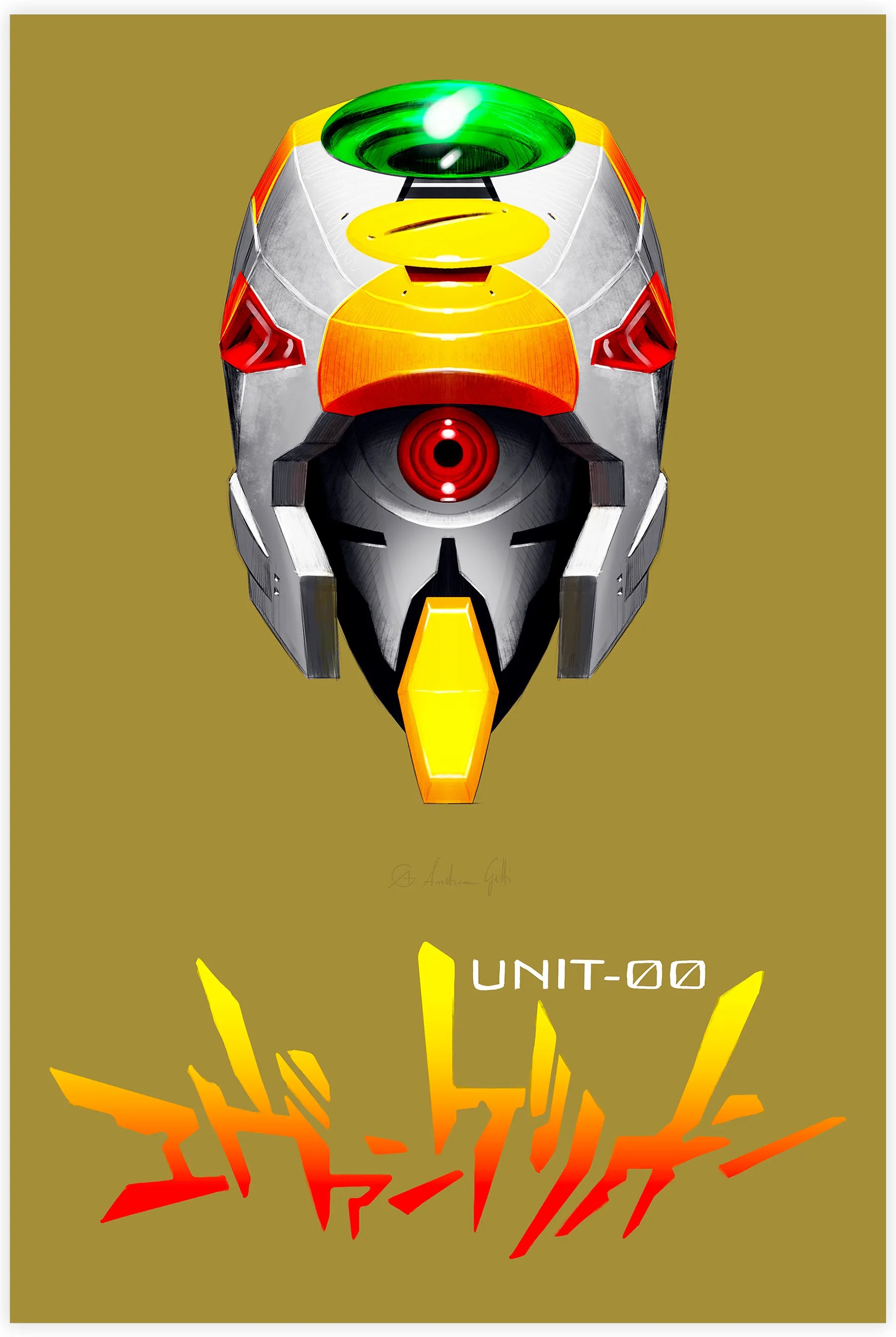 Tableau Eva Unit 00 Jaune