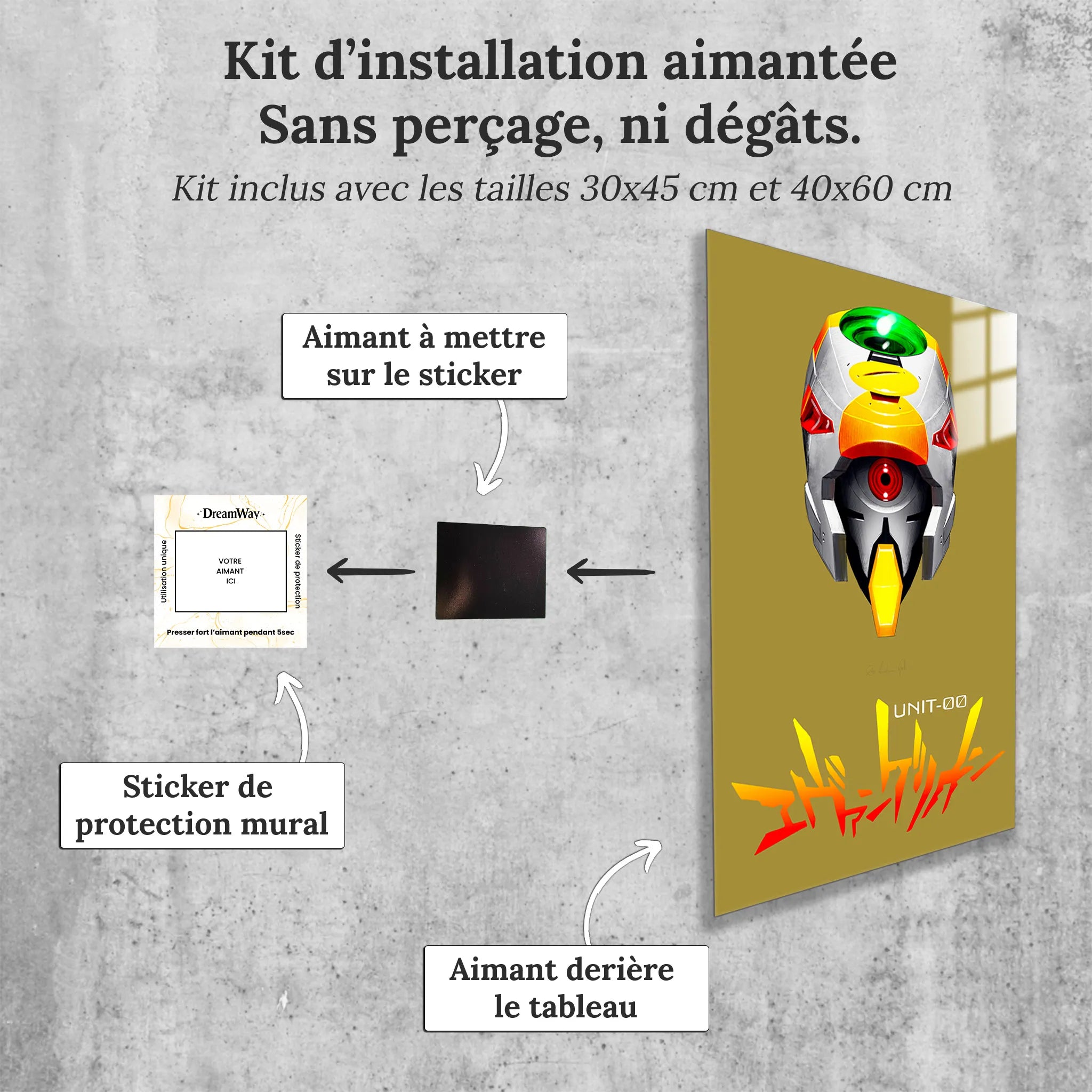 Tableau Eva Unit 00 Jaune