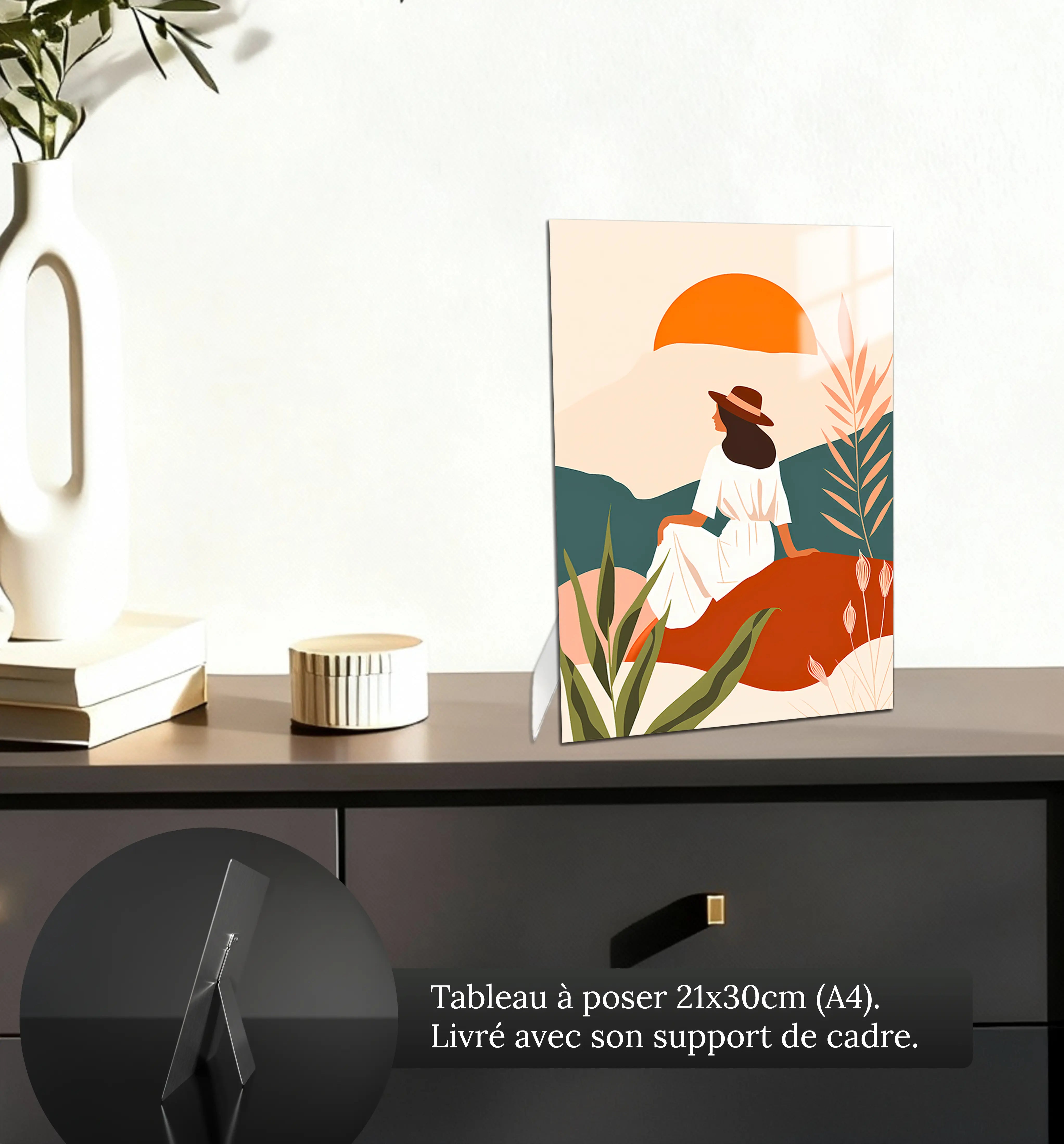 tableau-femme-boheme-petit-format-a-poser-sur-meuble | DreamWay