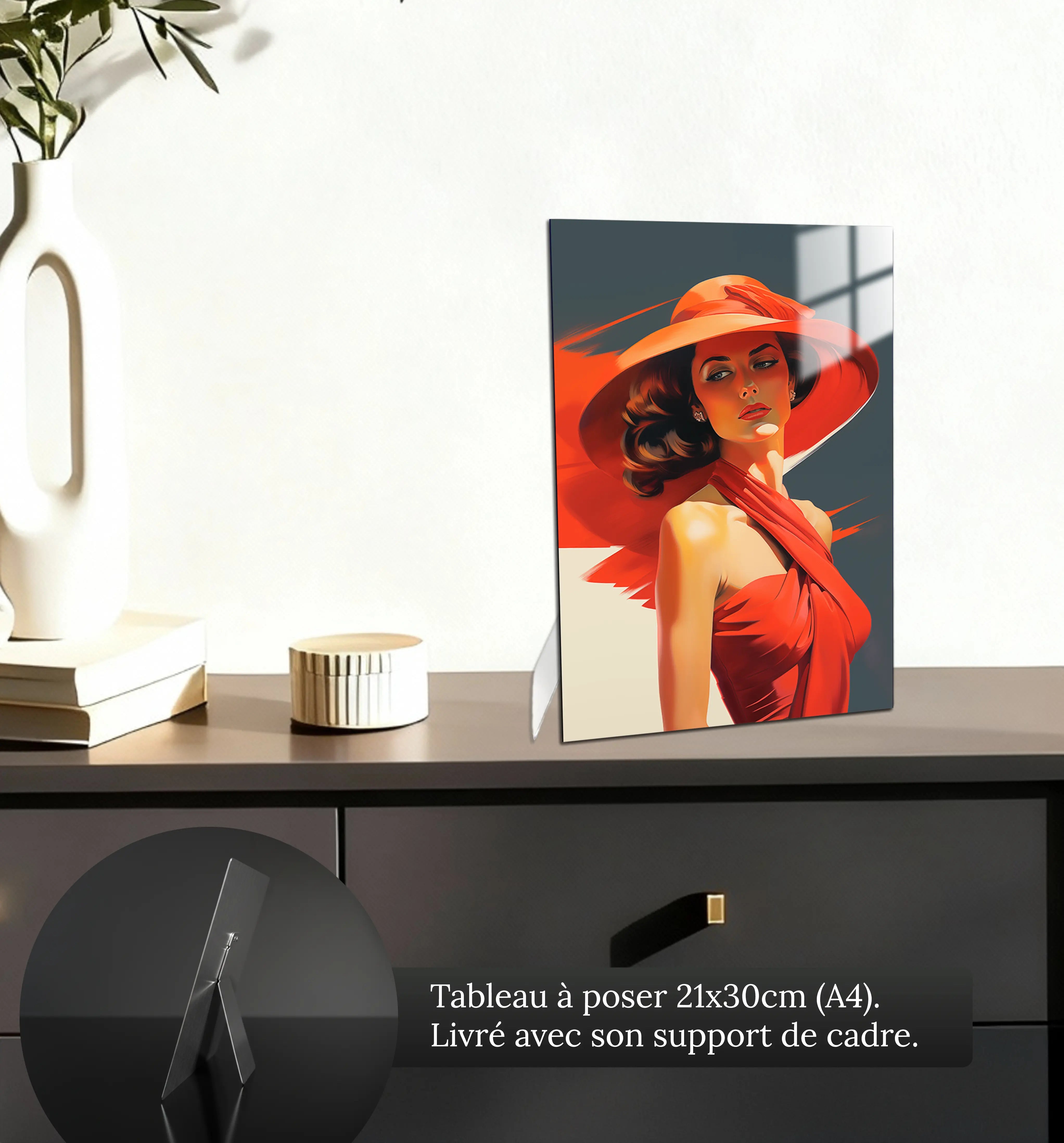 tableau-femme-vintage-petit-format-a-poser-sur-meuble | DreamWay