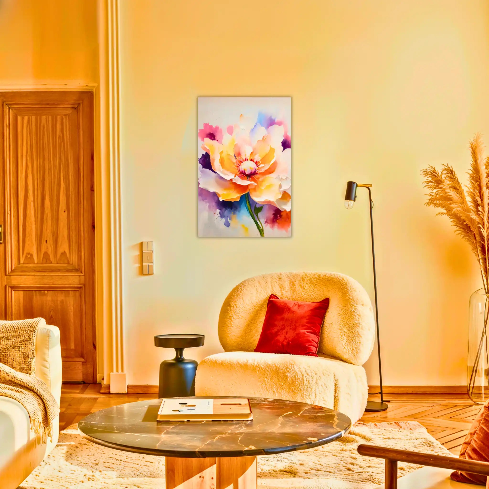 tableau-fleur-abstrait-au-salon | DreamWay