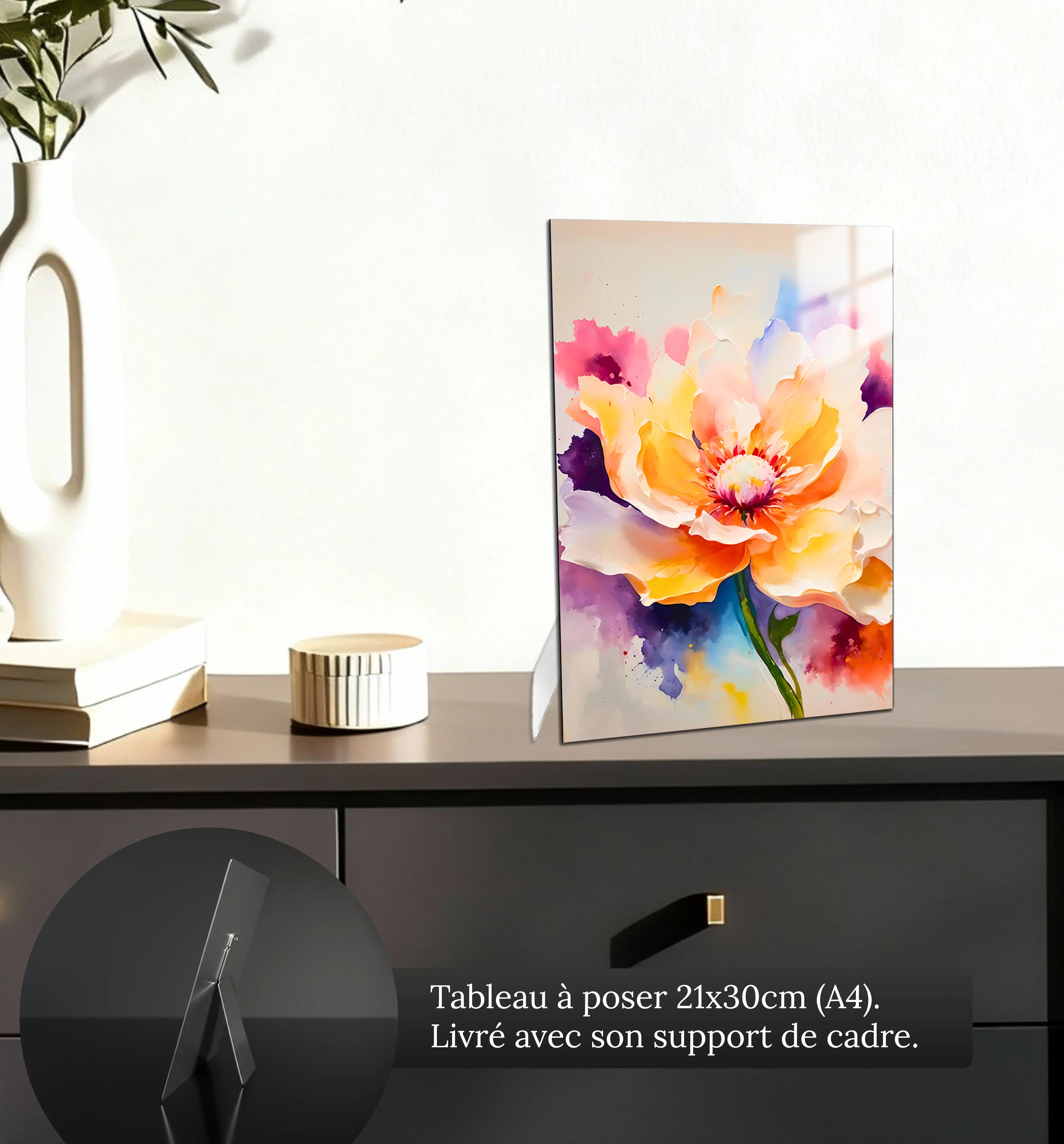 tableau-fleur-abstrait-petit-format-a-poser-sur-meuble | DreamWay