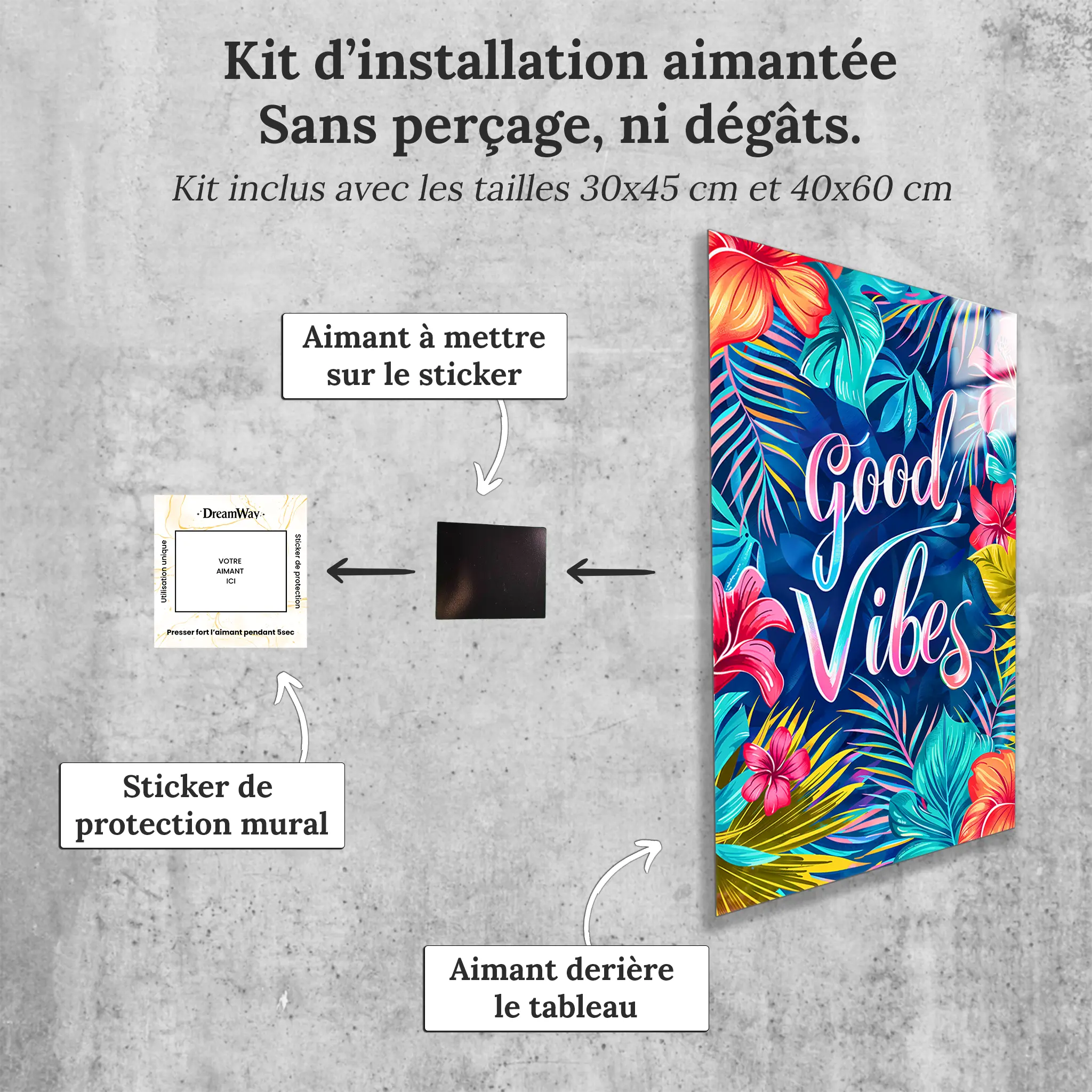 tableau-fleurs-vintage-avec-installation-aimantee | DreamWay