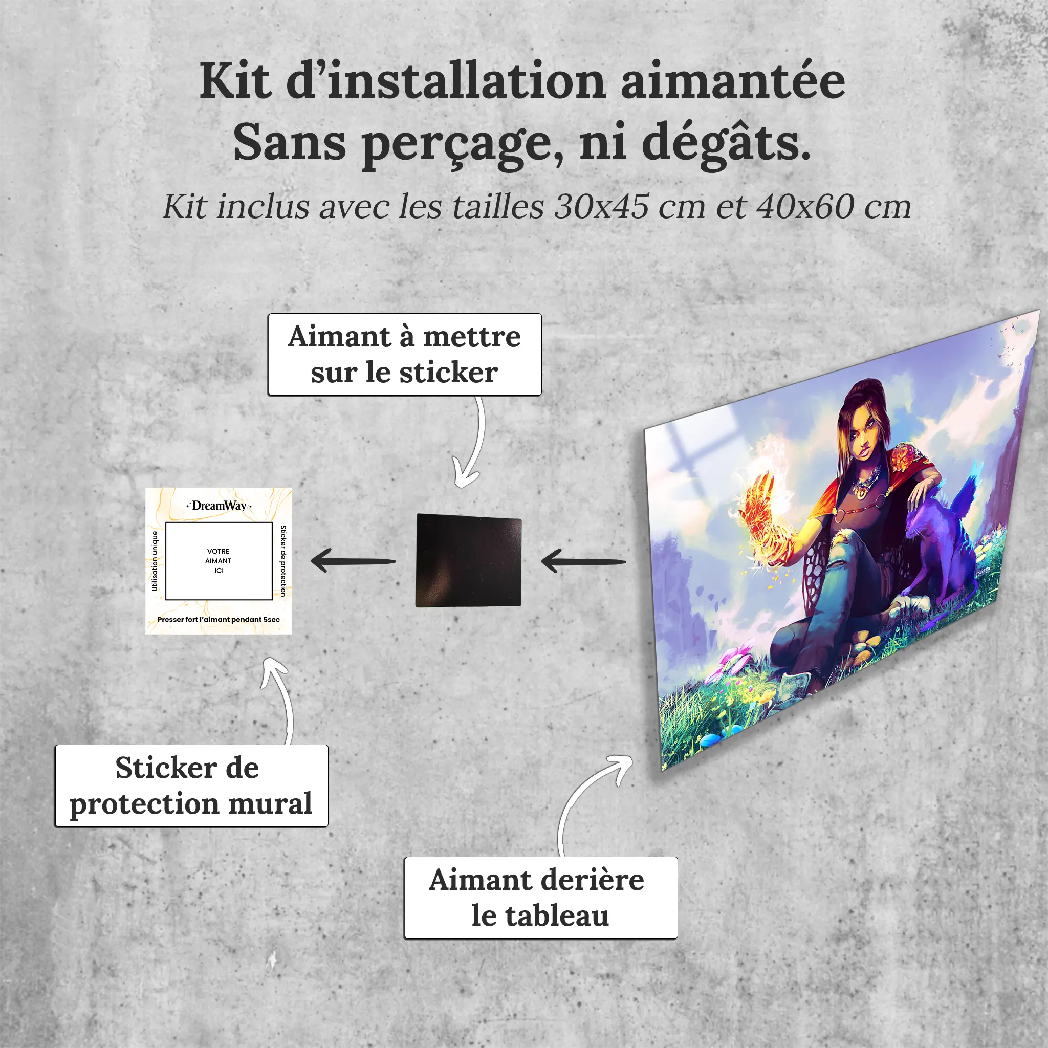 tableau-forspoken-frey-et-chat-avec-installation-aimantee | DreamWay