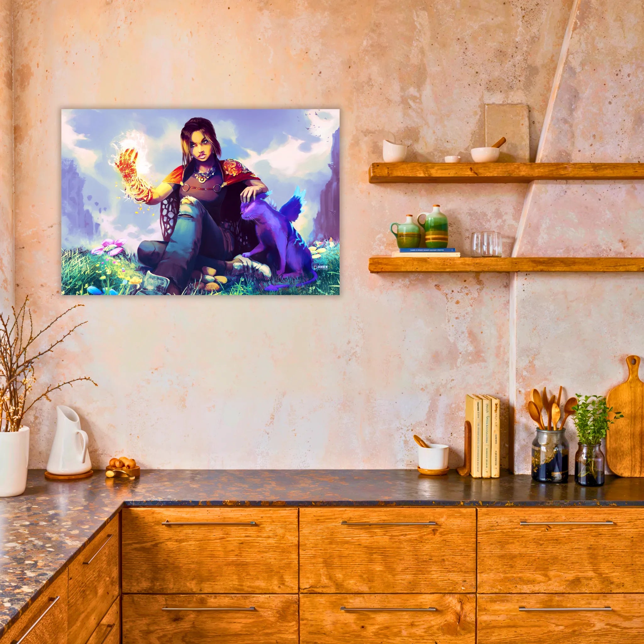 tableau-forspoken-frey-et-chat-dans-la-cuisine | DreamWay