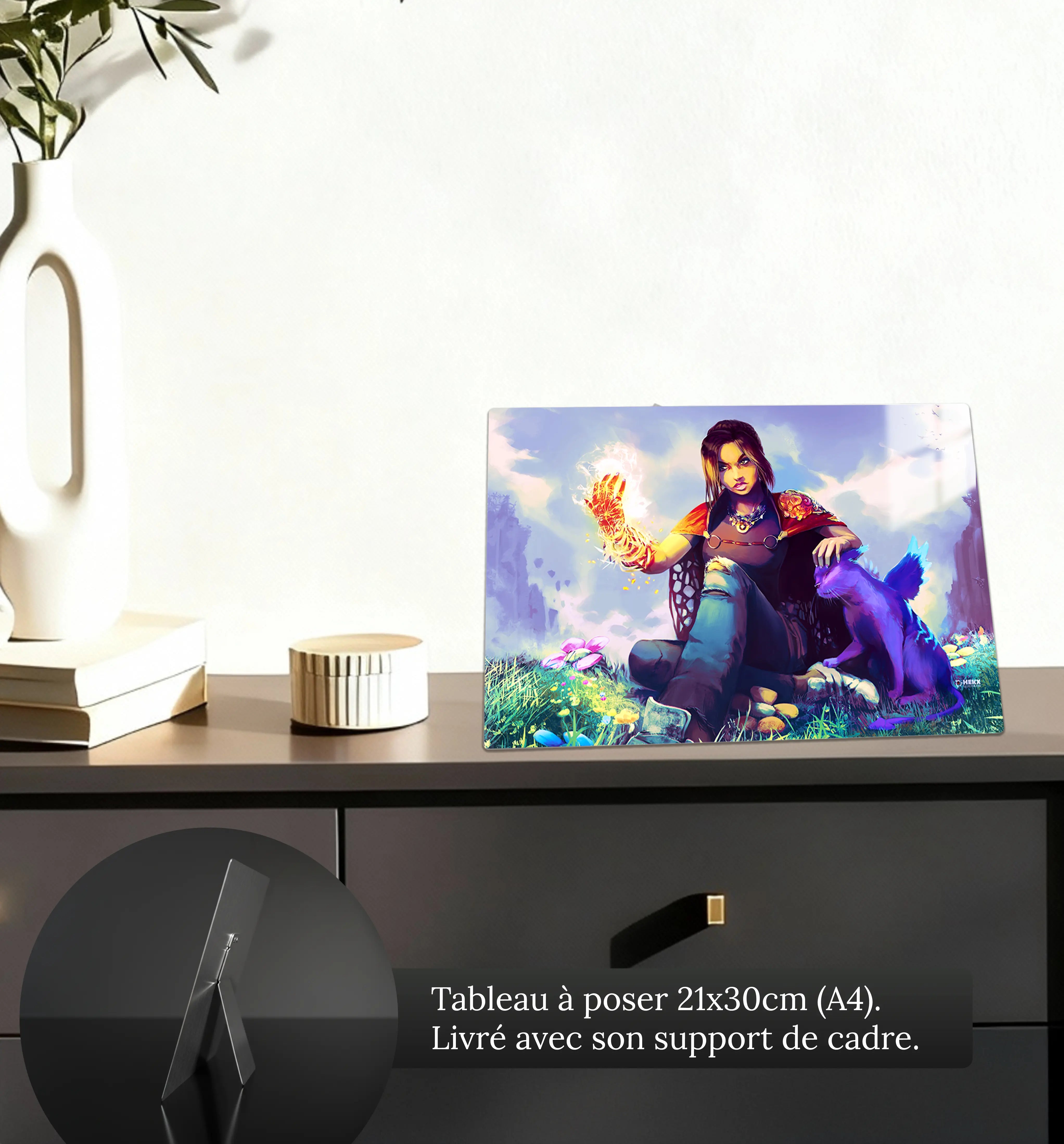 tableau-forspoken-frey-et-chat-petit-format-a-poser-sur-meuble | DreamWay