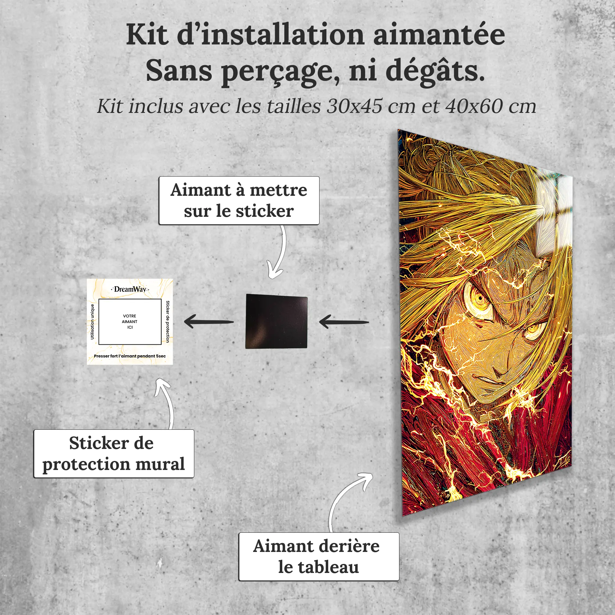 tableau-full-metal-alchemist-edward-elric-avec-installation-aimantee | DreamWay