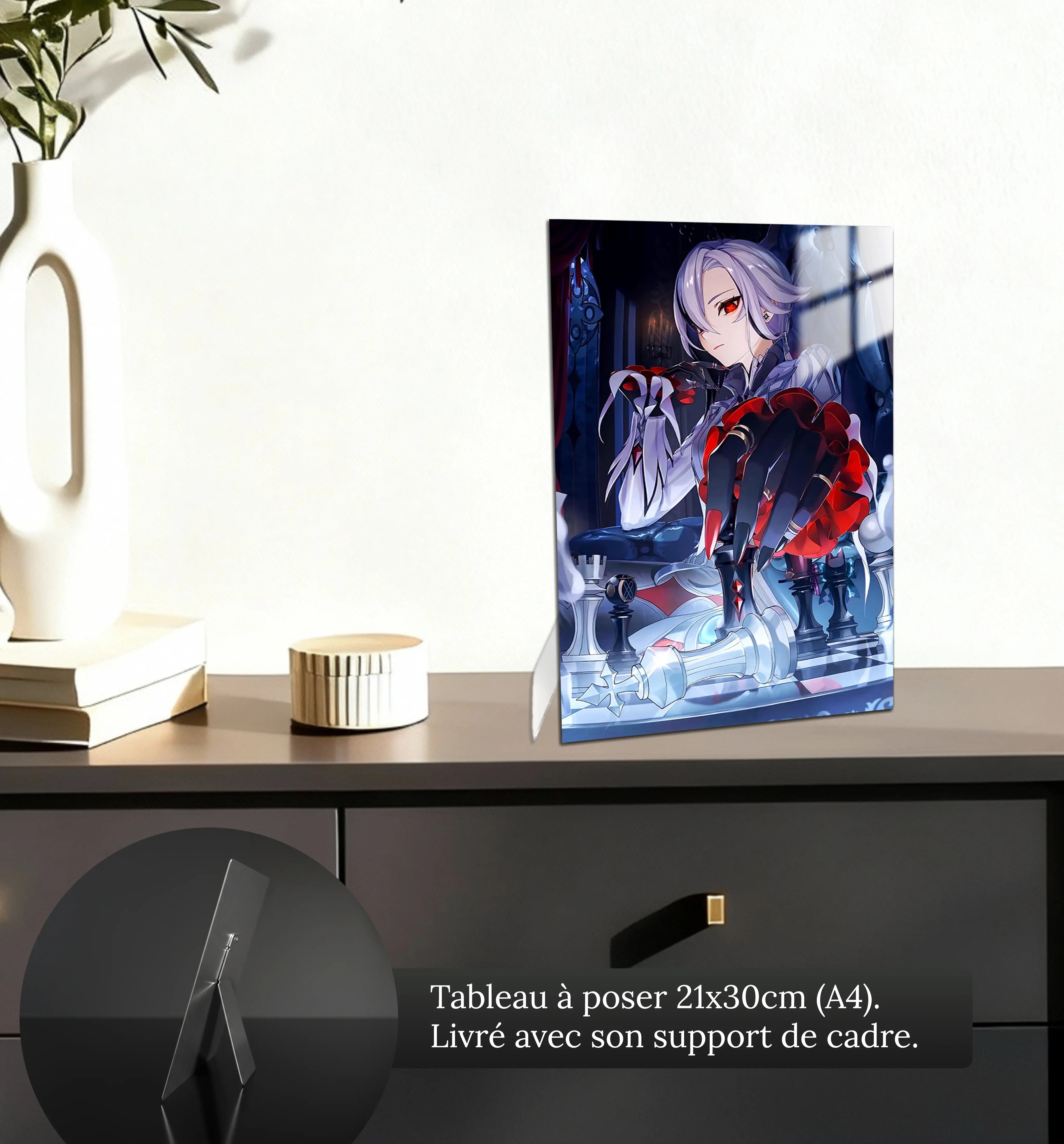tableau-genshin-impact-arlecchino-petit-format-a-poser-sur-meuble | DreamWay