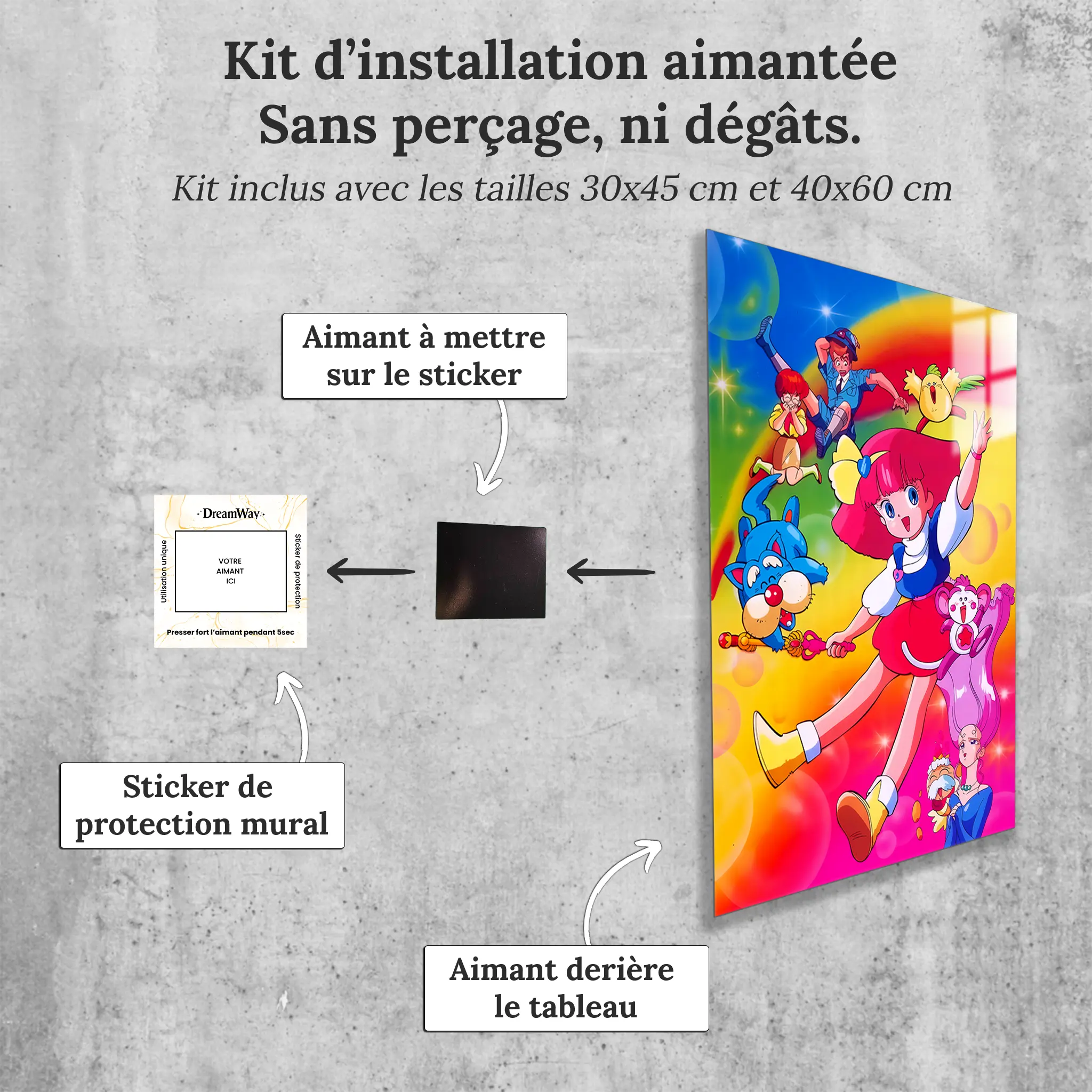 tableau-gigi-arc-en-ciel-avec-installation-aimantee | DreamWay