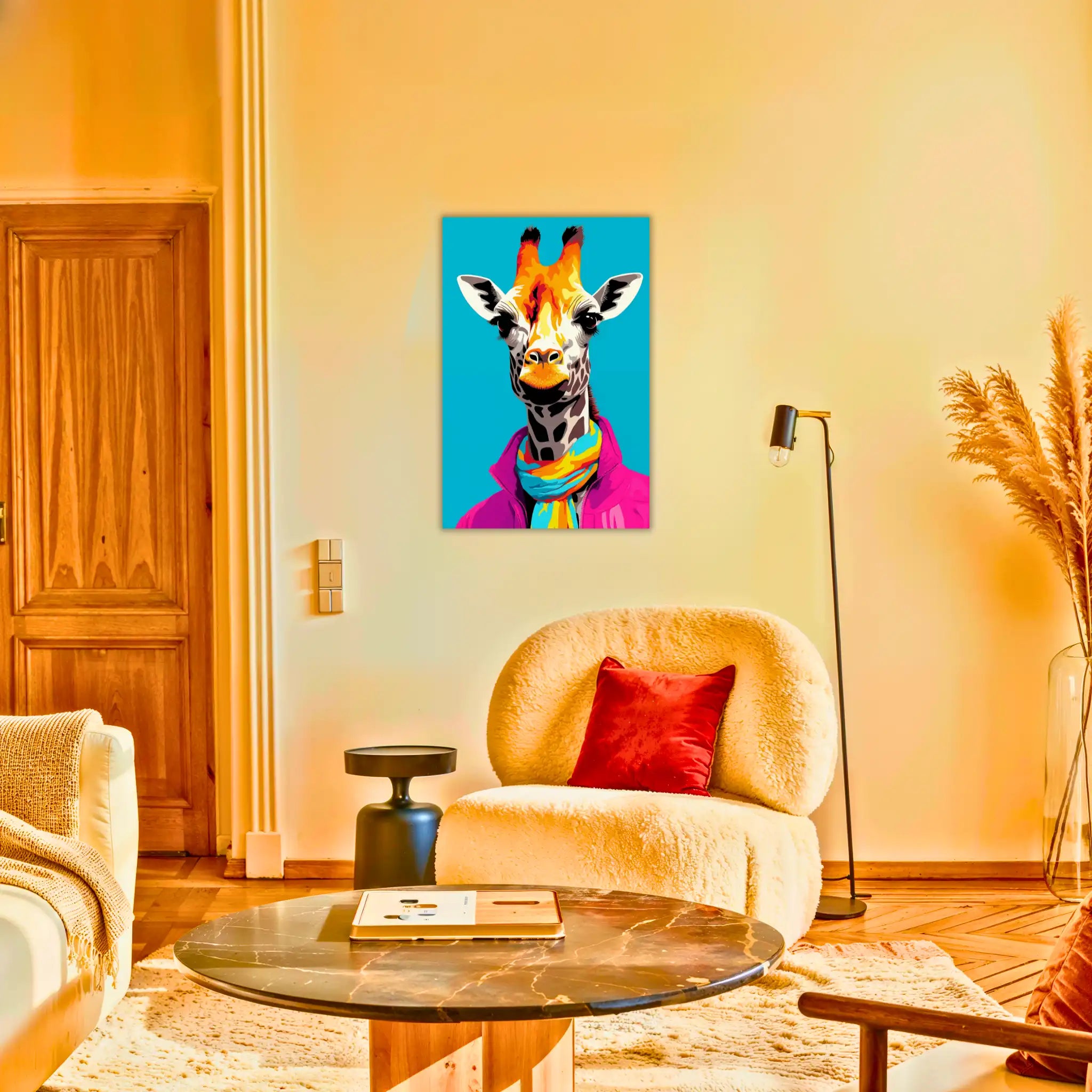 tableau-girafe-pop-art-au-salon | DreamWay