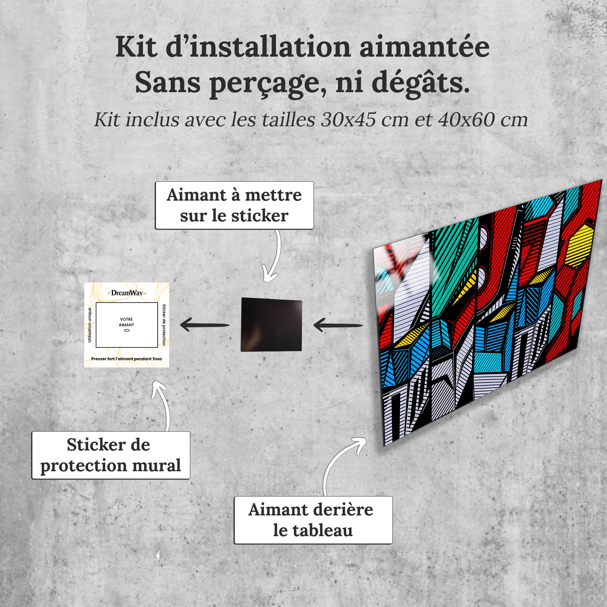 tableau-go-nagai-five-avec-installation-aimantee | DreamWay