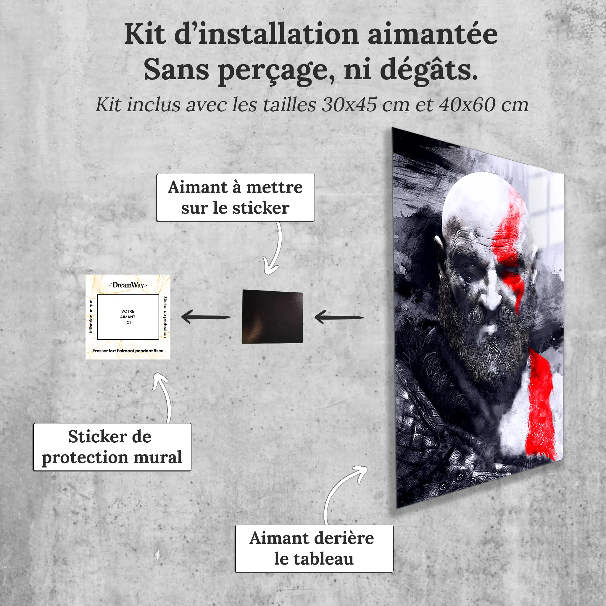 tableau-god-of-war-kratos-avec-installation-aimantee | DreamWay