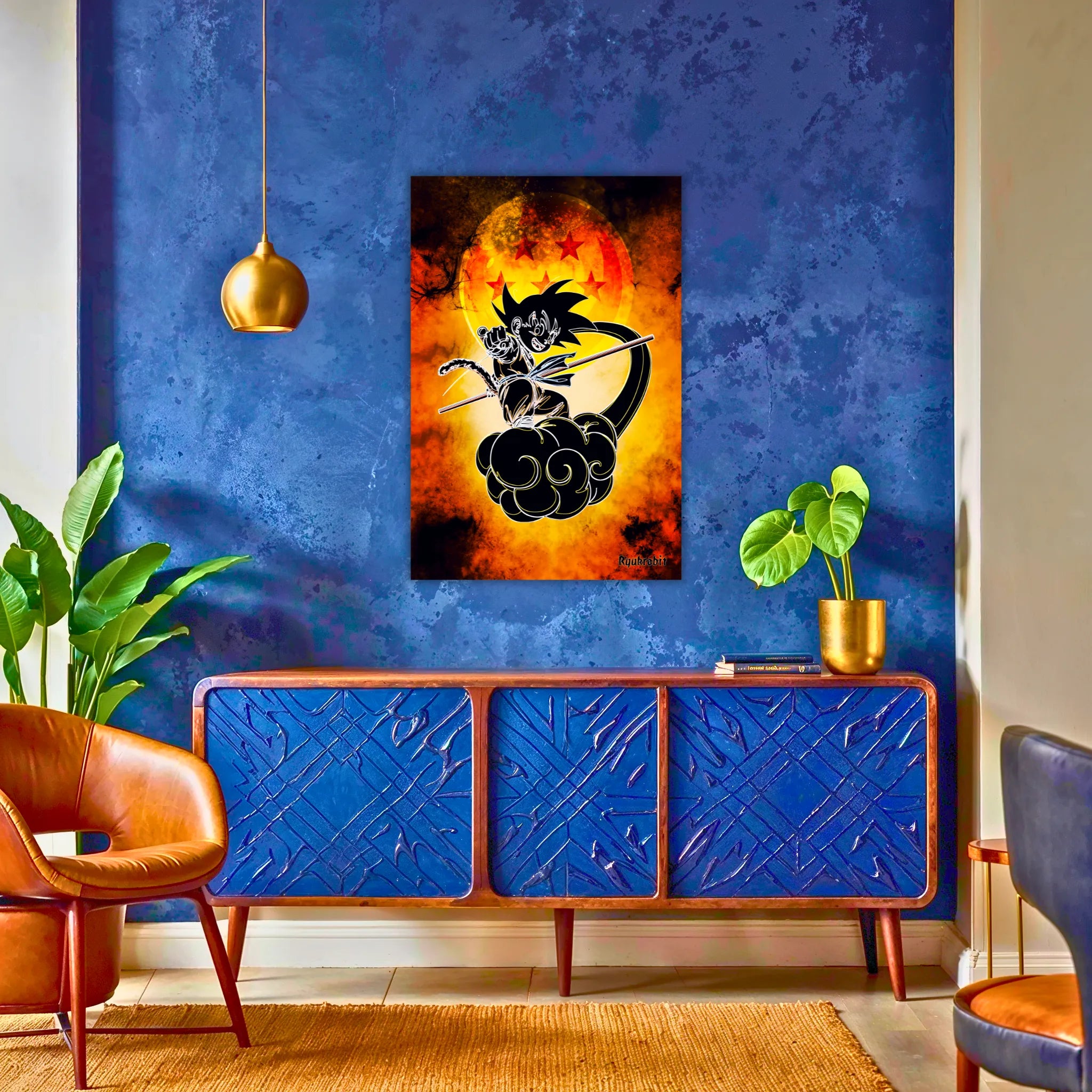Tableau Goku Enfant Nuage Coloré