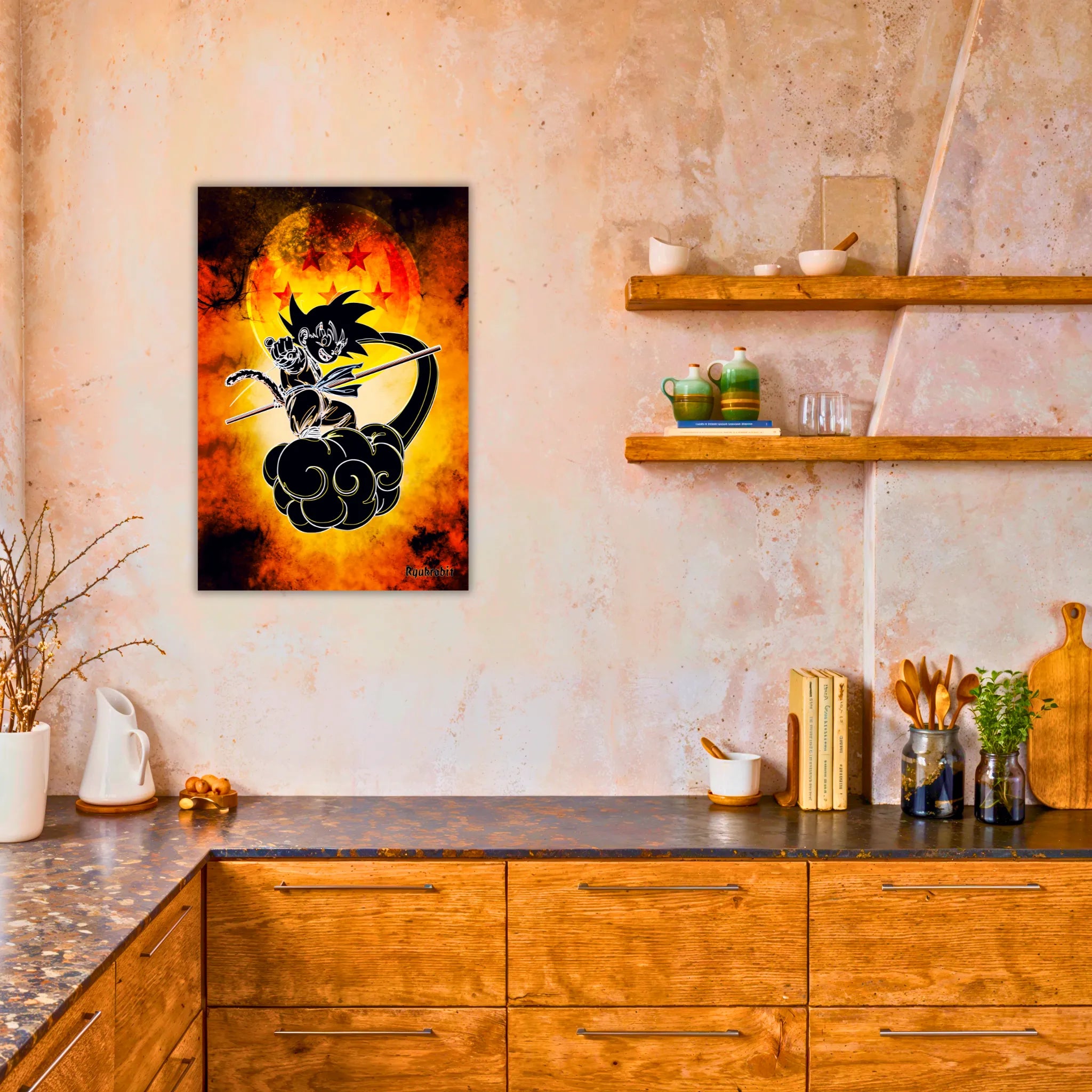 Tableau Goku Enfant Nuage Coloré