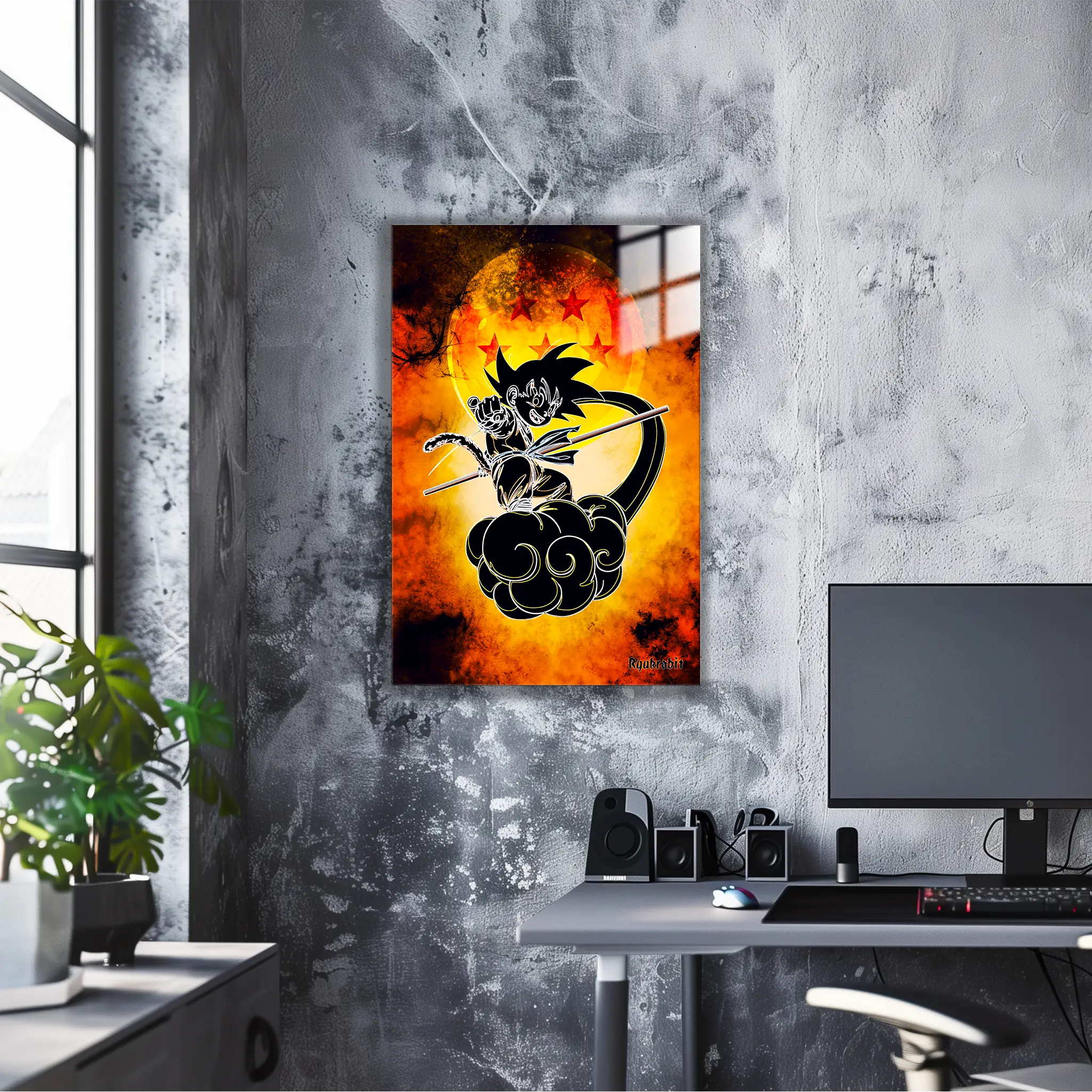 Tableau Goku Enfant Nuage Coloré