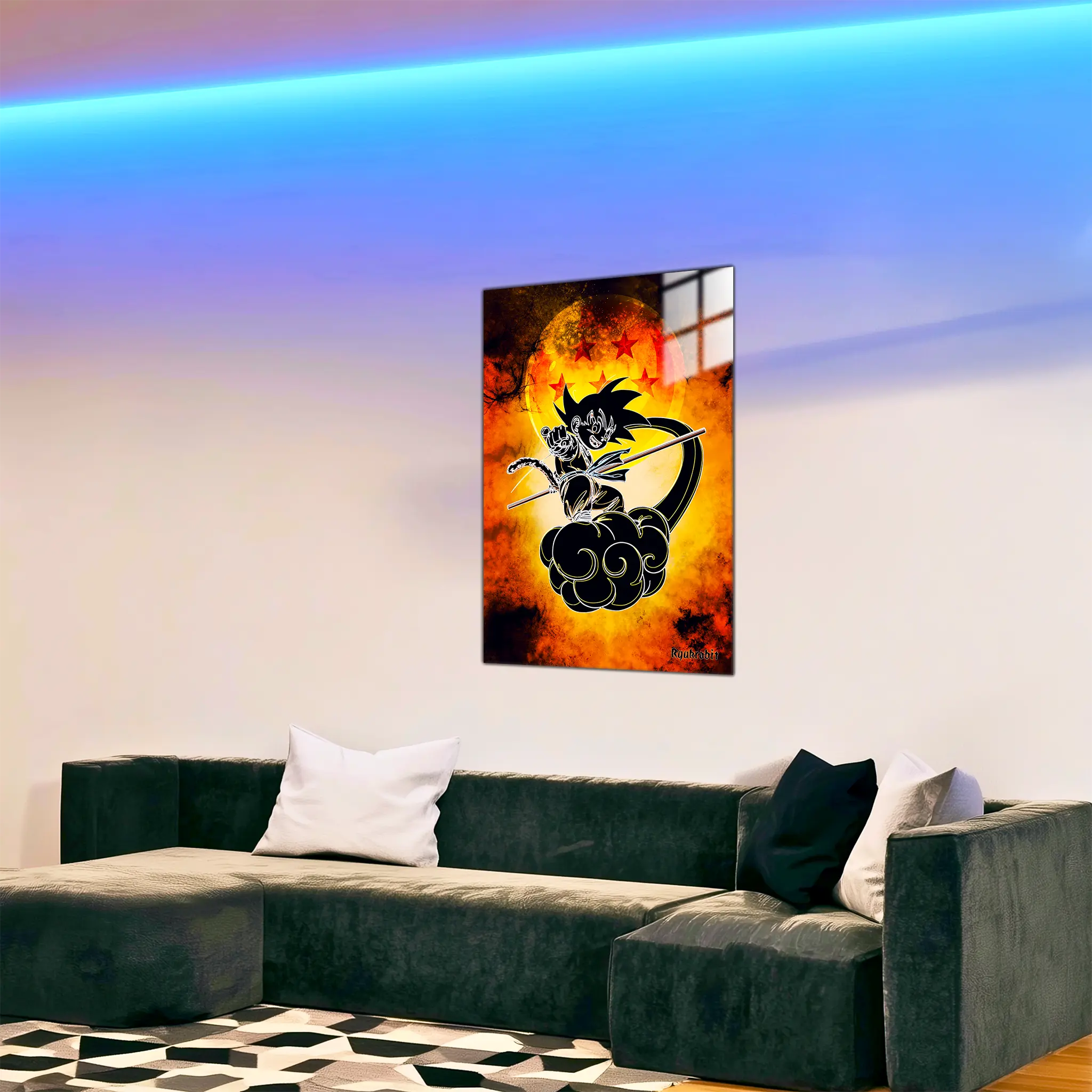tableau-goku-enfant-nuage-colore-dans-le-salon | DreamWay