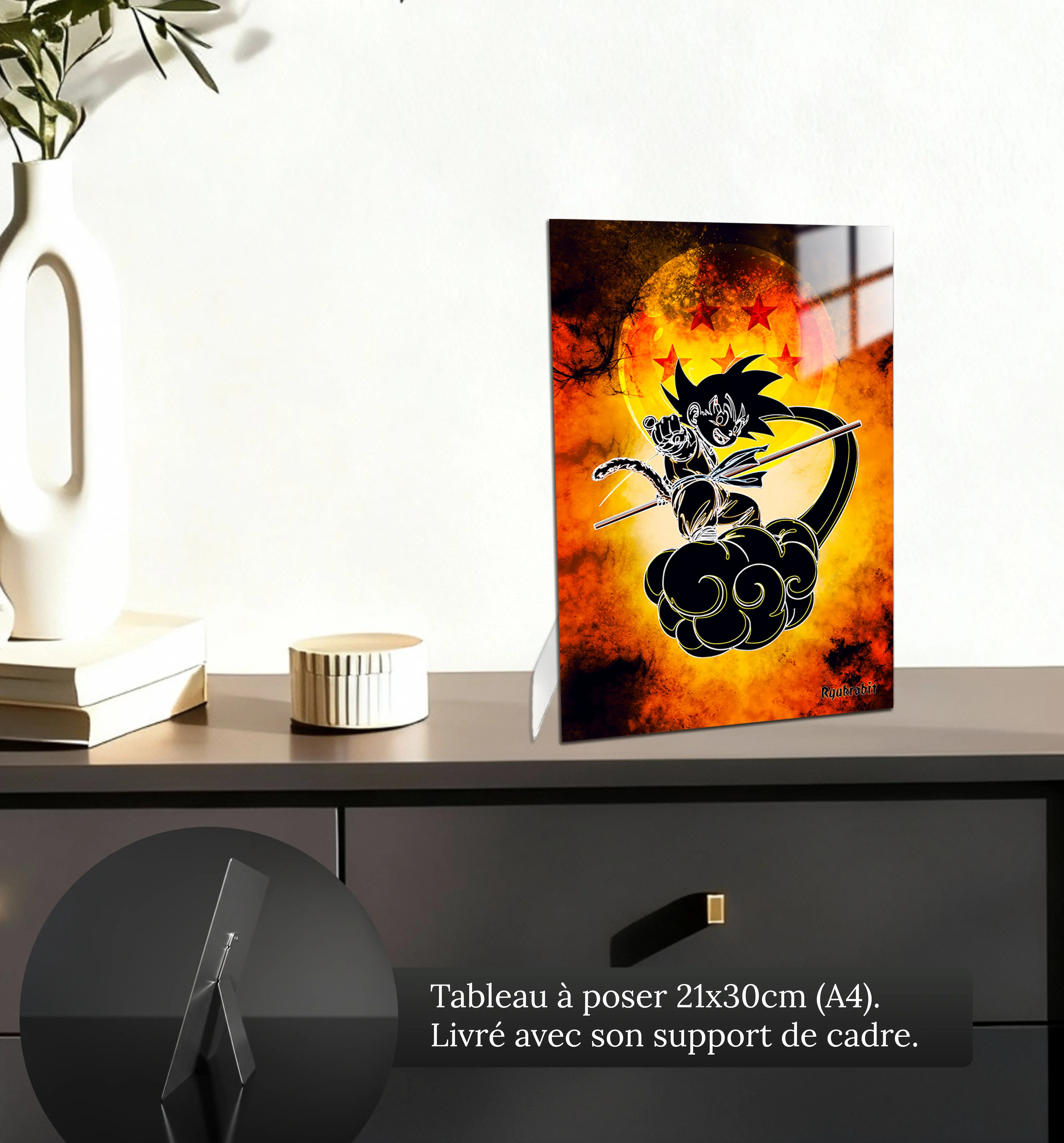 tableau-goku-enfant-nuage-colore-petit-format-a-poser-sur-meuble | DreamWay