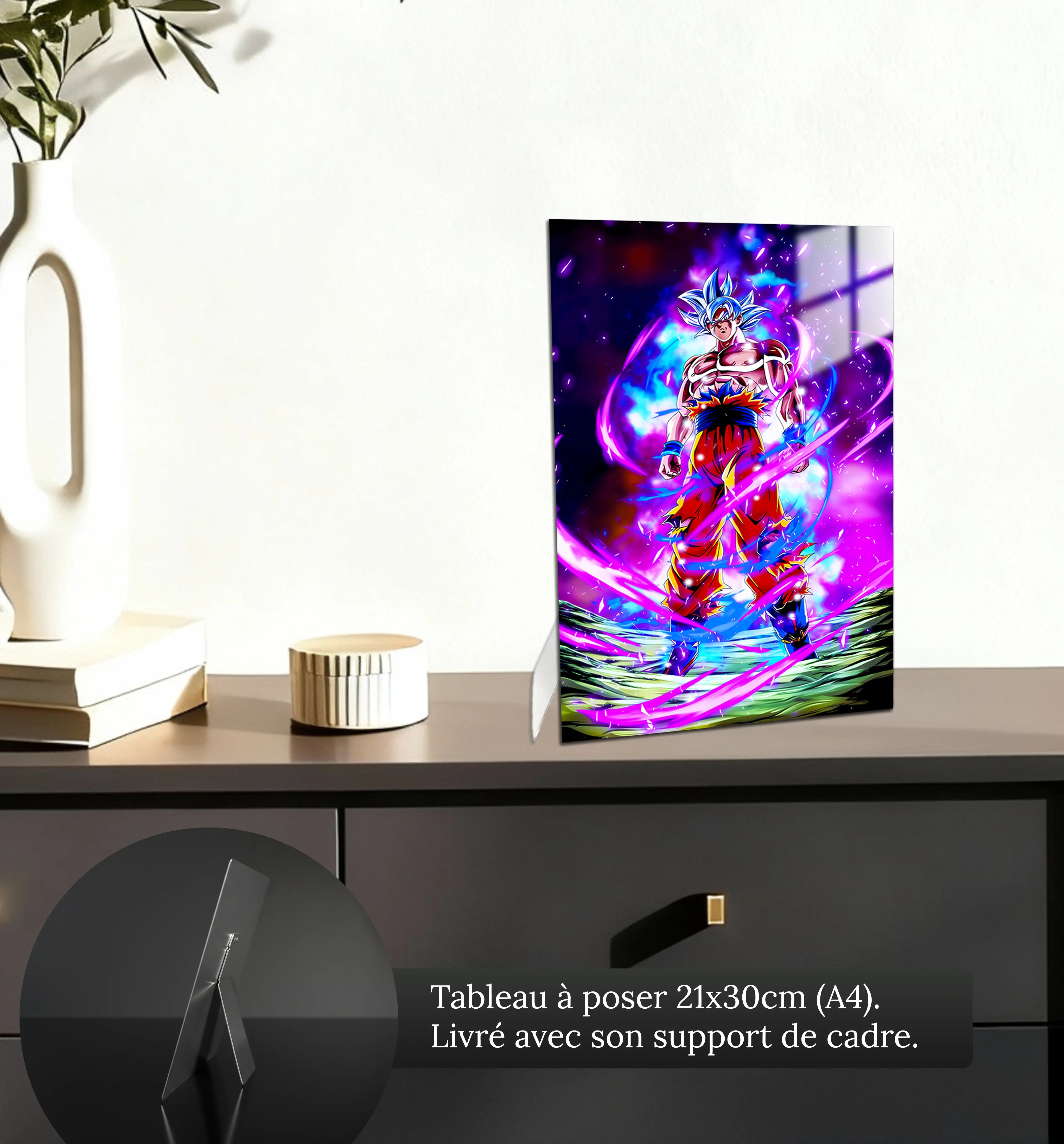 tableau-goku-ultra-instinct-violet-petit-format-a-poser-sur-meuble | DreamWay