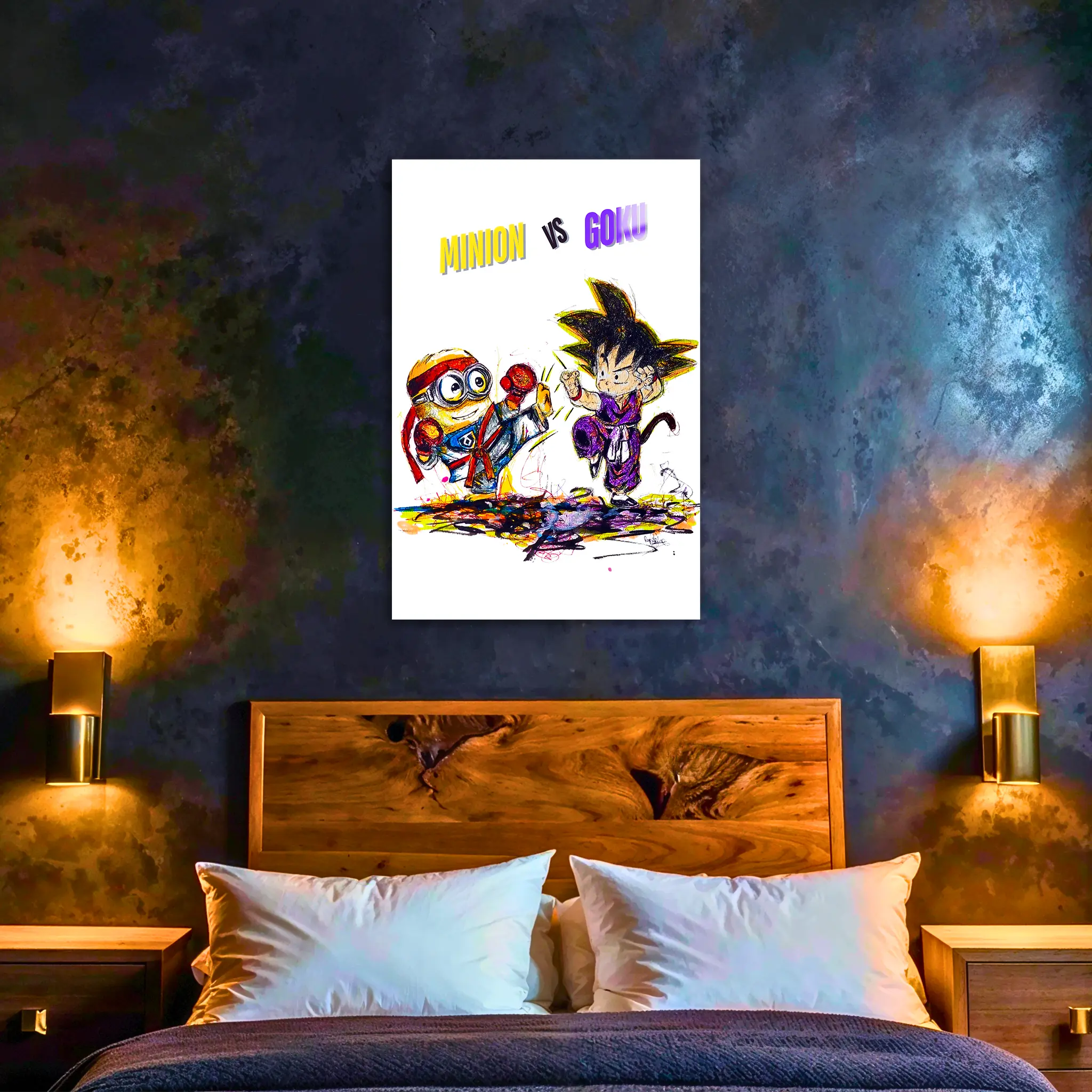 tableau-goku-vs-minion-dans-la-chambre | DreamWay
