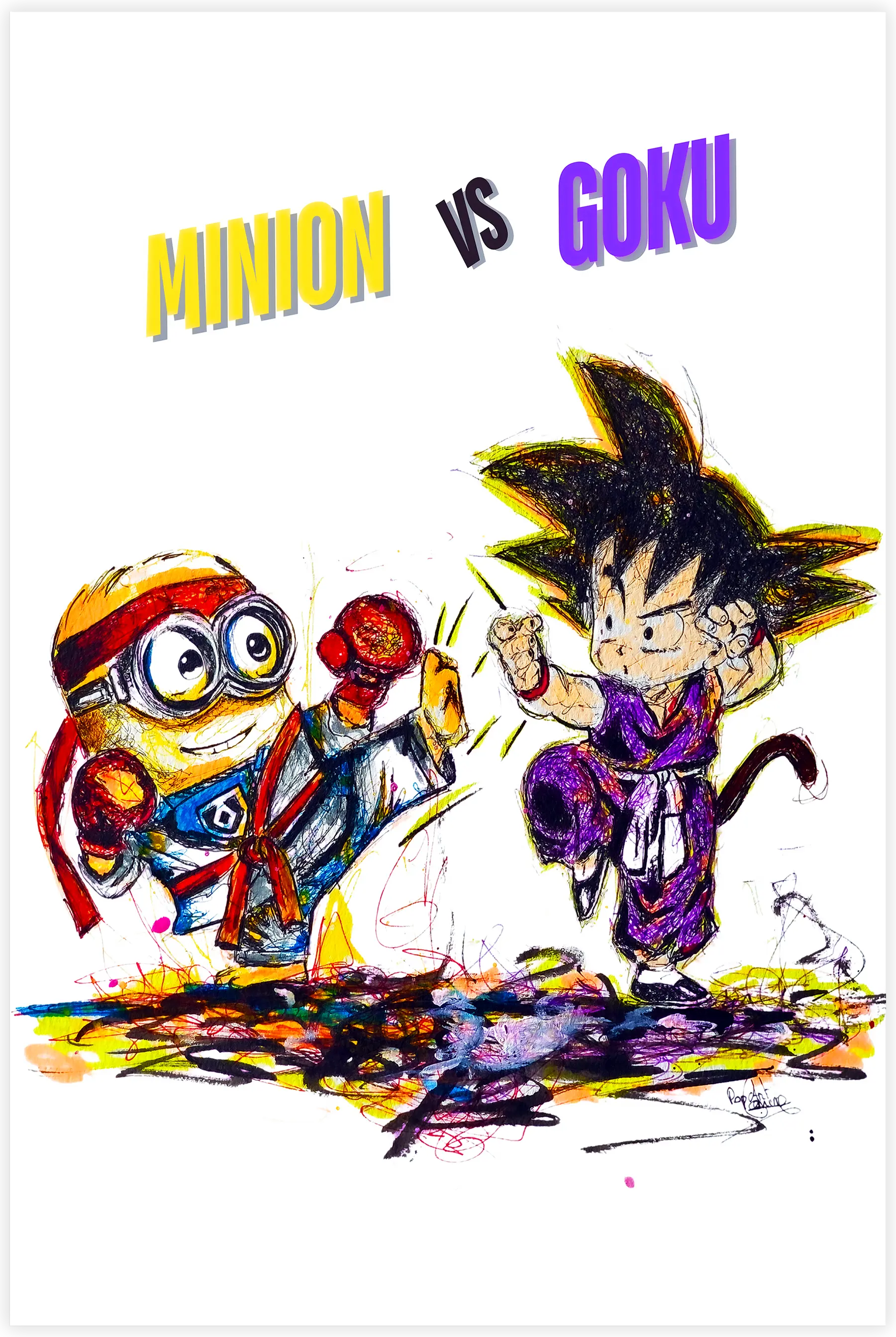 Tableau Goku Vs Minion