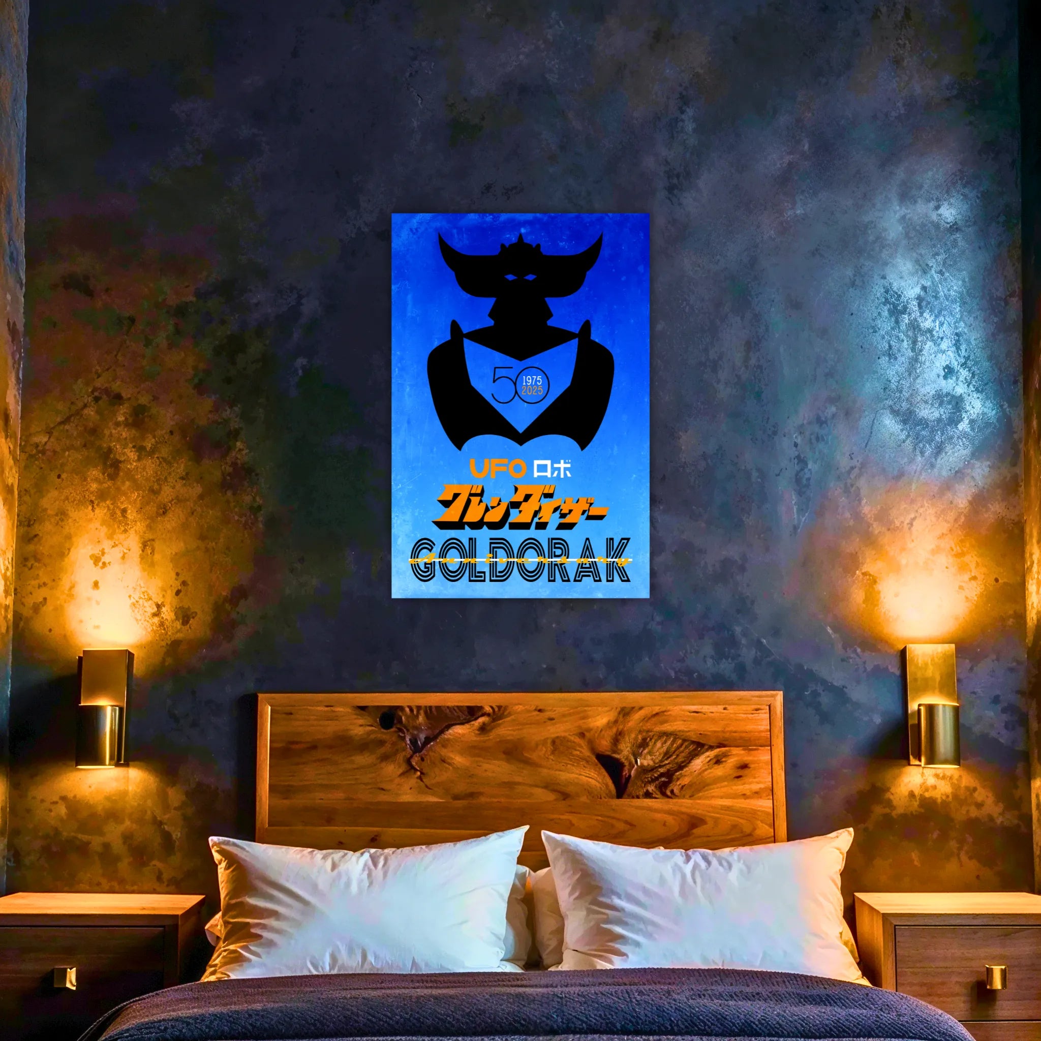 Tableau Goldorak 50 Ans Affiche Bleu