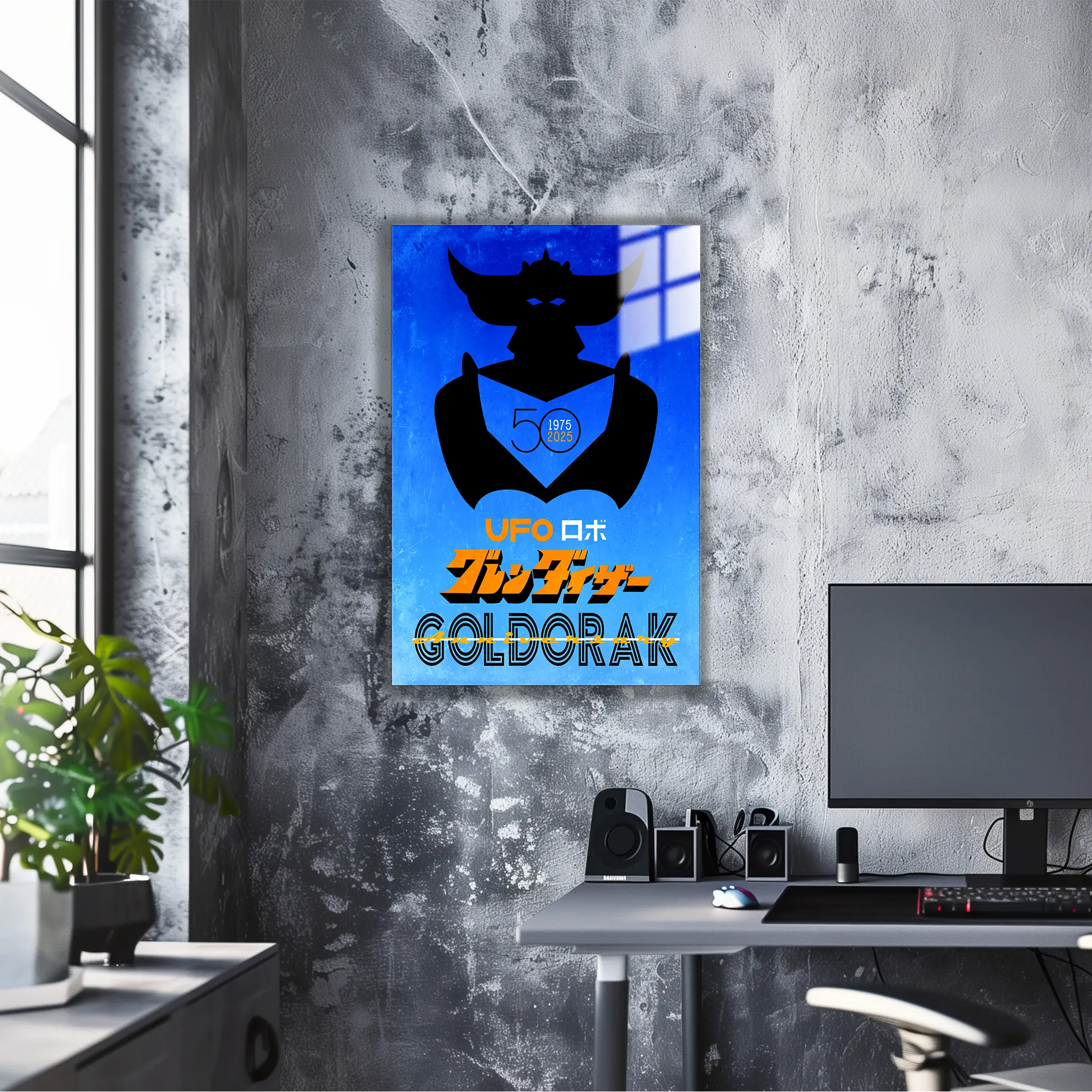 Tableau Goldorak 50 Ans Affiche Bleu