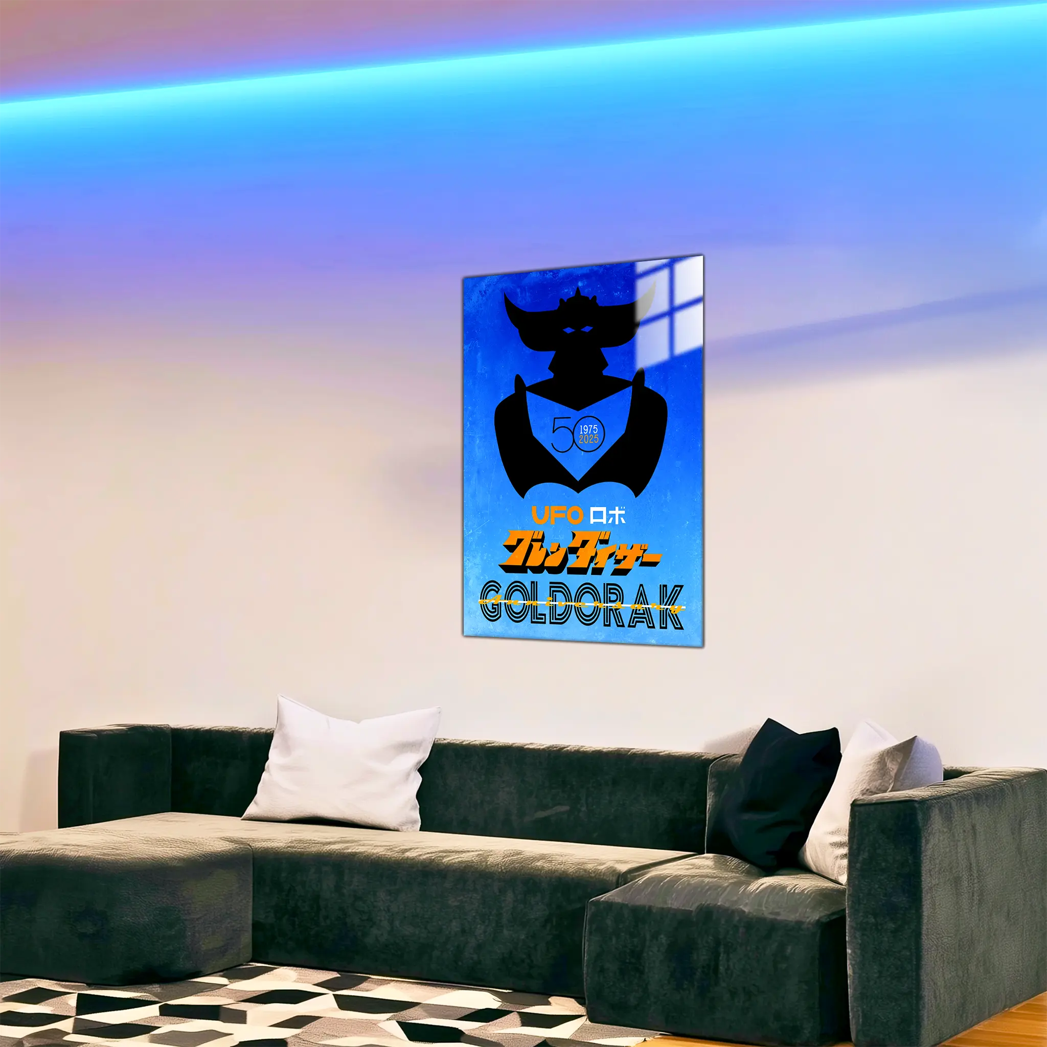 tableau-goldorak-50-ans-affiche-bleu-dans-le-salon | DreamWay