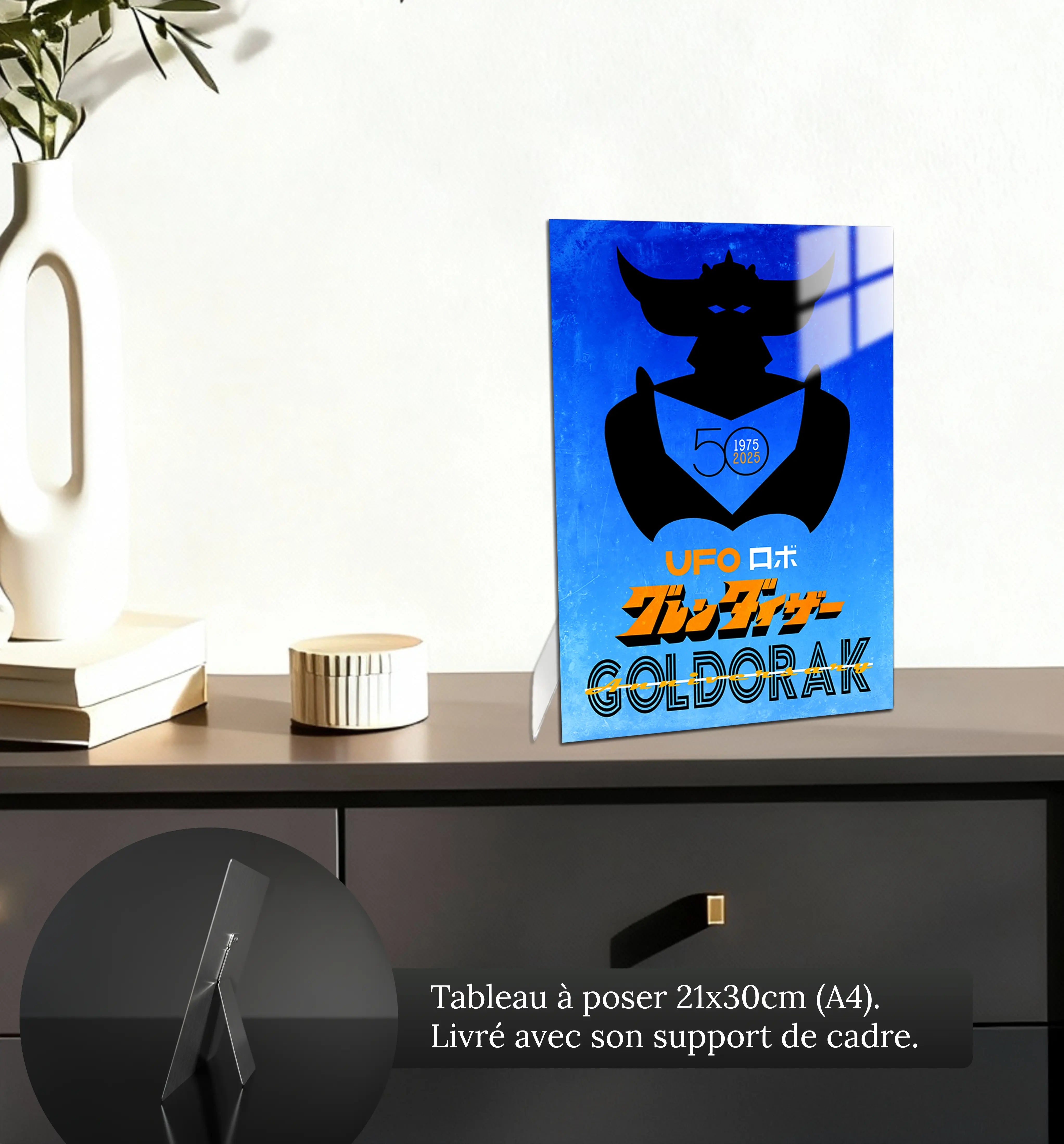 tableau-goldorak-50-ans-affiche-bleu-petit-format-a-poser-sur-meuble | DreamWay