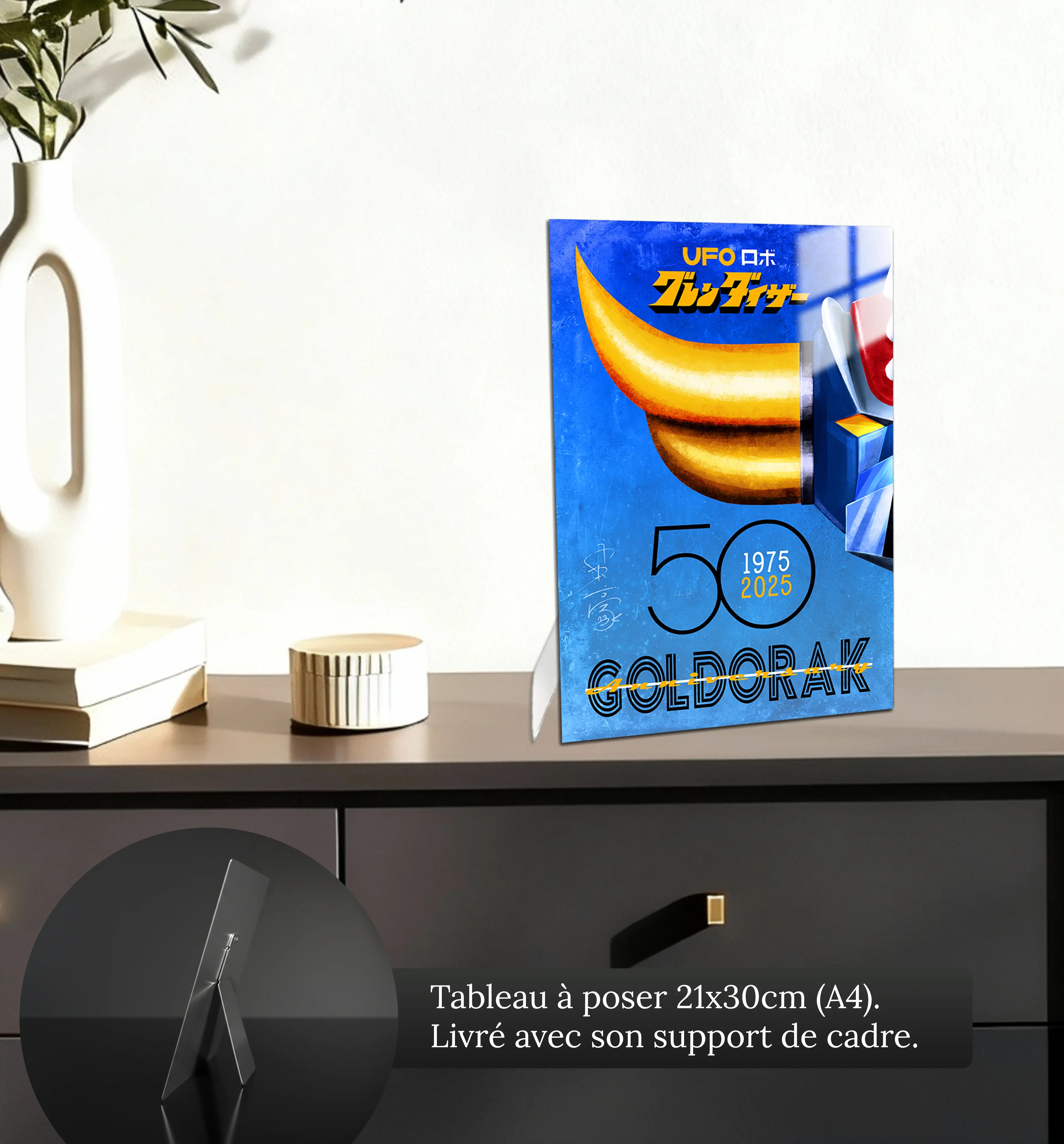 tableau-goldorak-50-ans-bleu-petit-format-a-poser-sur-meuble | DreamWay