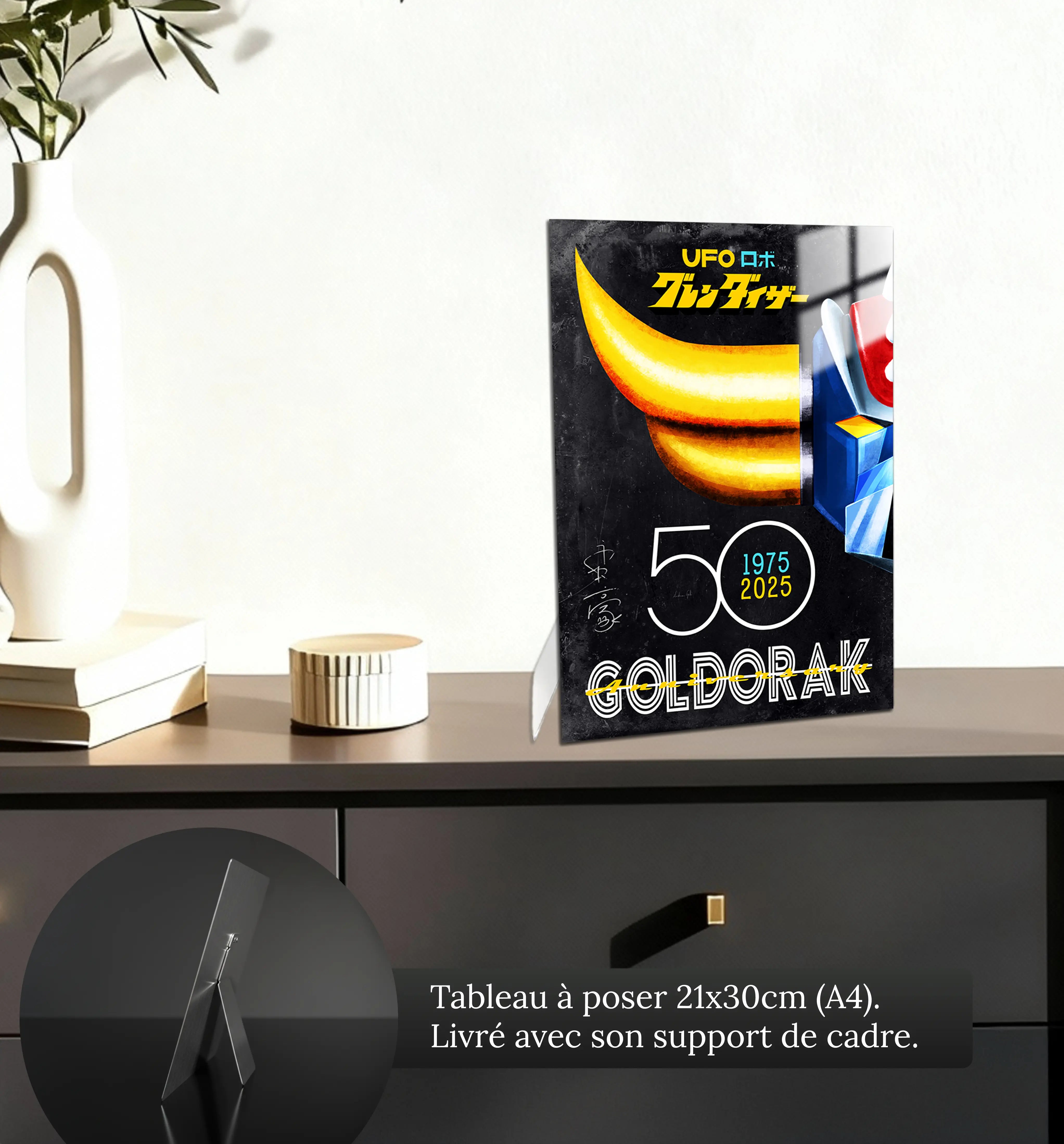tableau-goldorak-50-ans-gris-petit-format-a-poser-sur-meuble | DreamWay