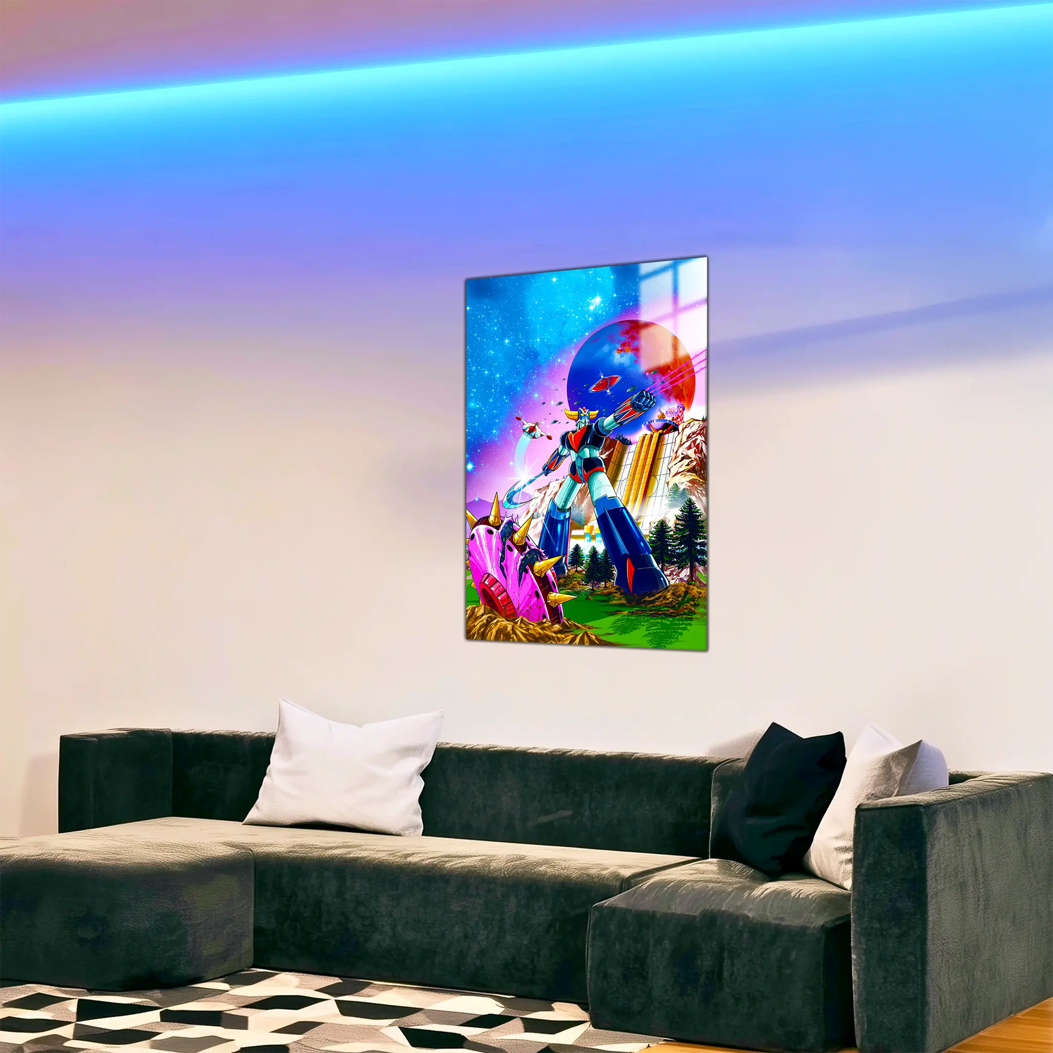 tableau-goldorak-colore-dans-le-salon | DreamWay