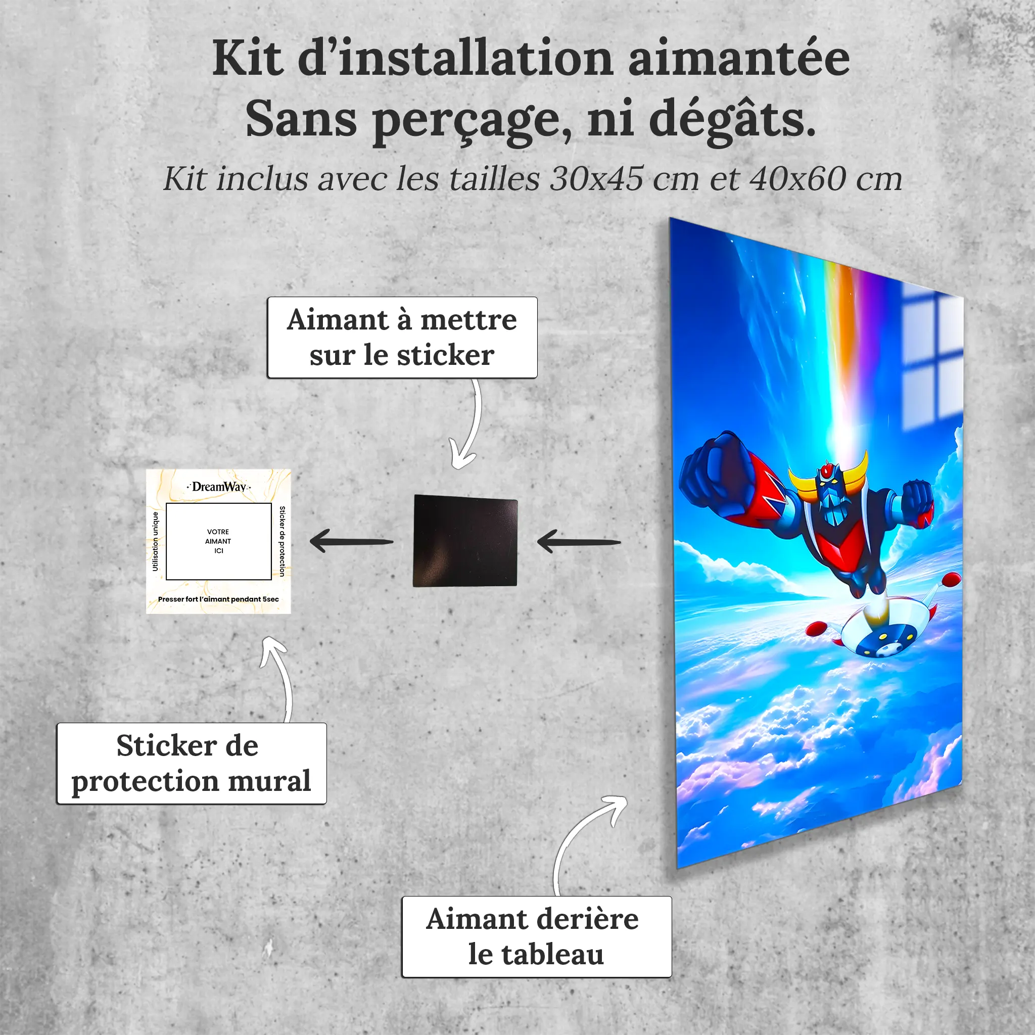 tableau-goldorak-en-vol-avec-installation-aimantee | DreamWay