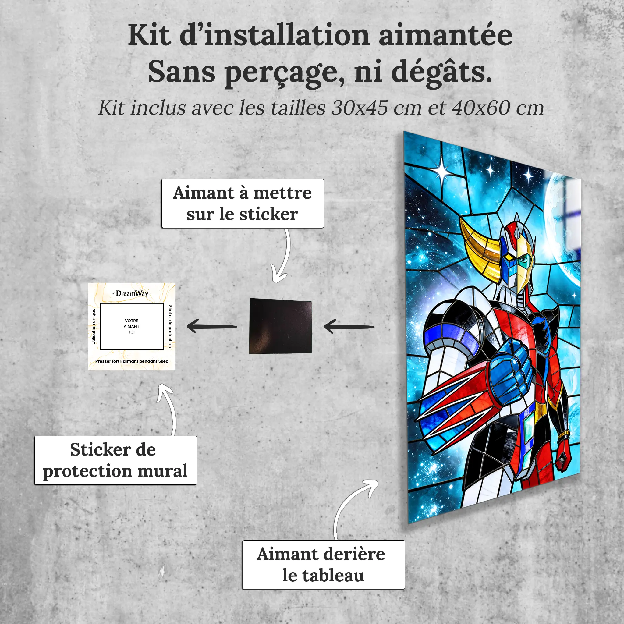 Tableau Goldorak Et Actarus Fusion Vitrail