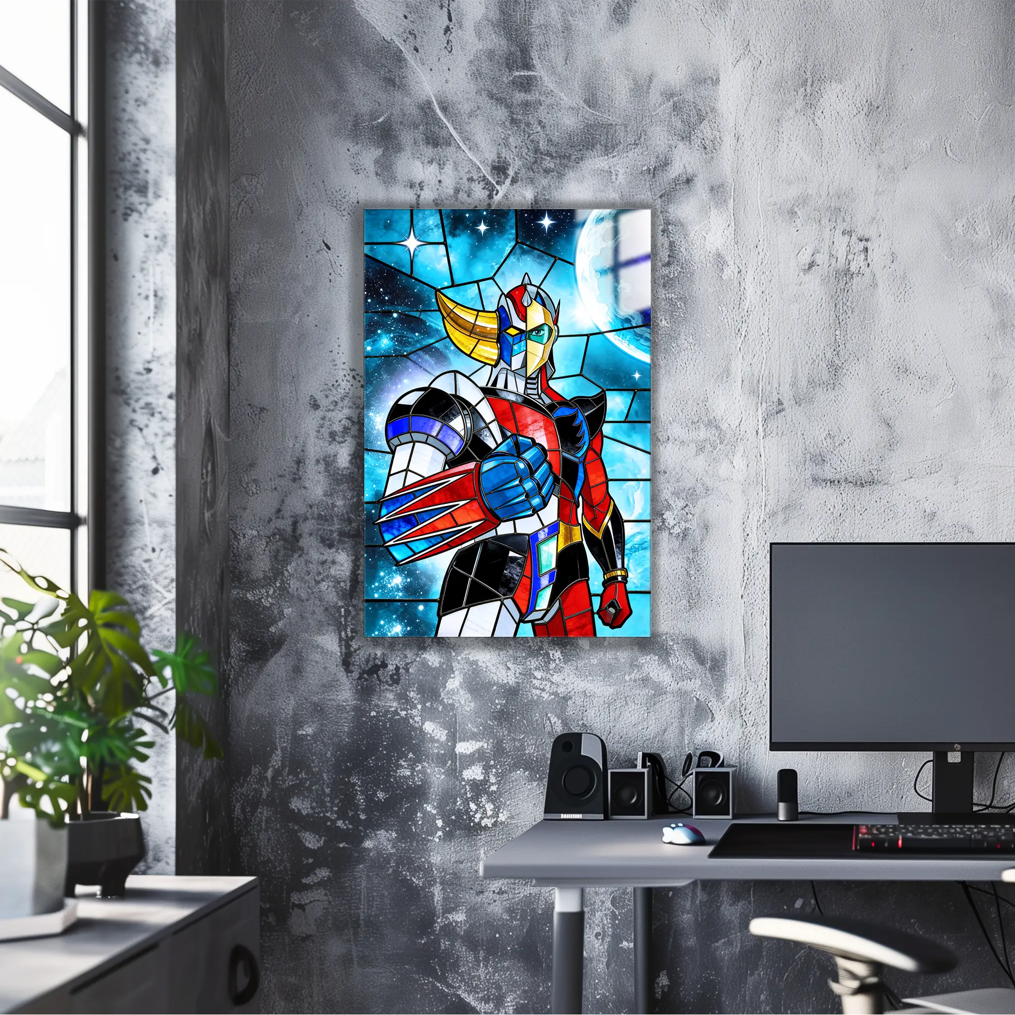 Tableau Goldorak Et Actarus Fusion Vitrail