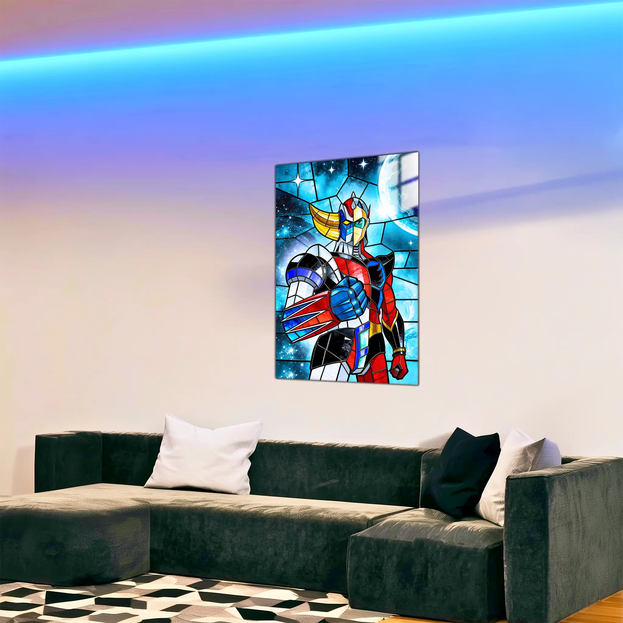 Tableau Goldorak Et Actarus Fusion Vitrail