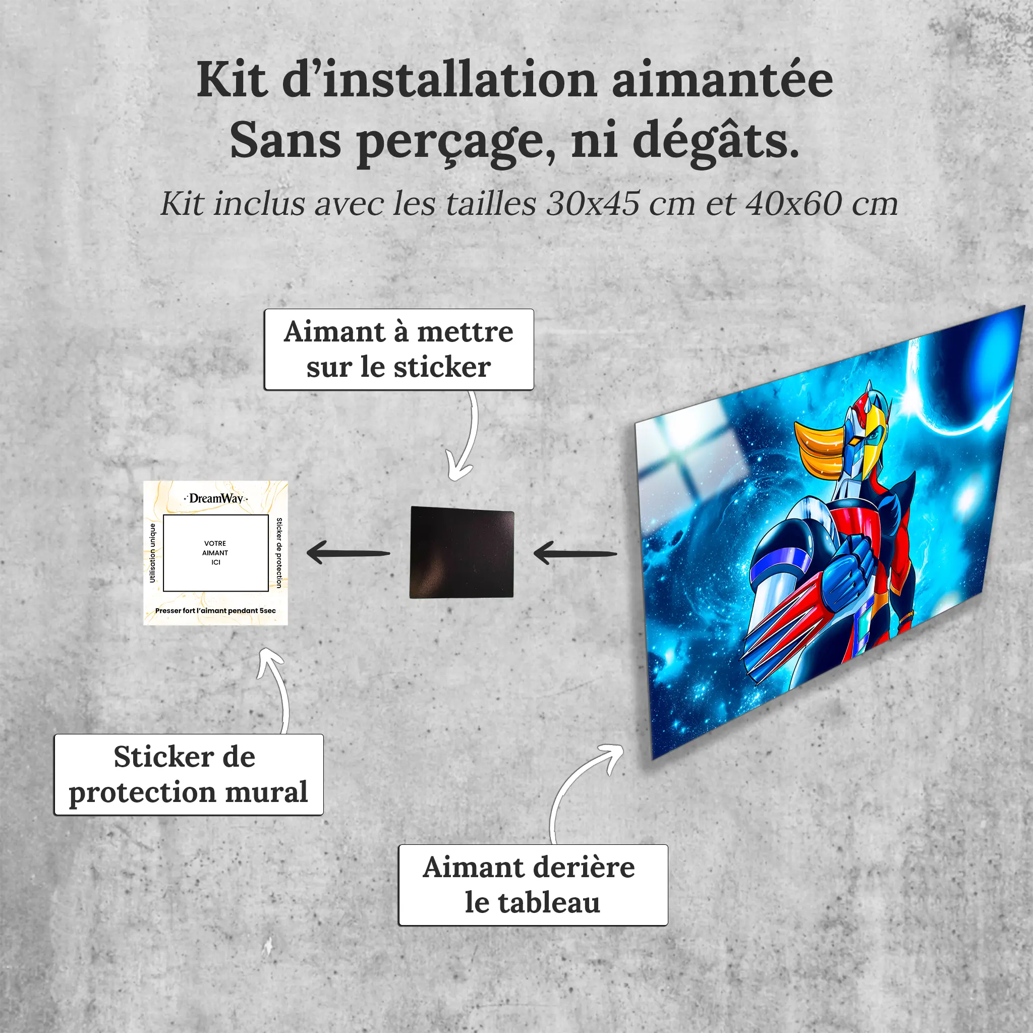 tableau-goldorak-et-actarus-fusion-avec-installation-aimantee | DreamWay