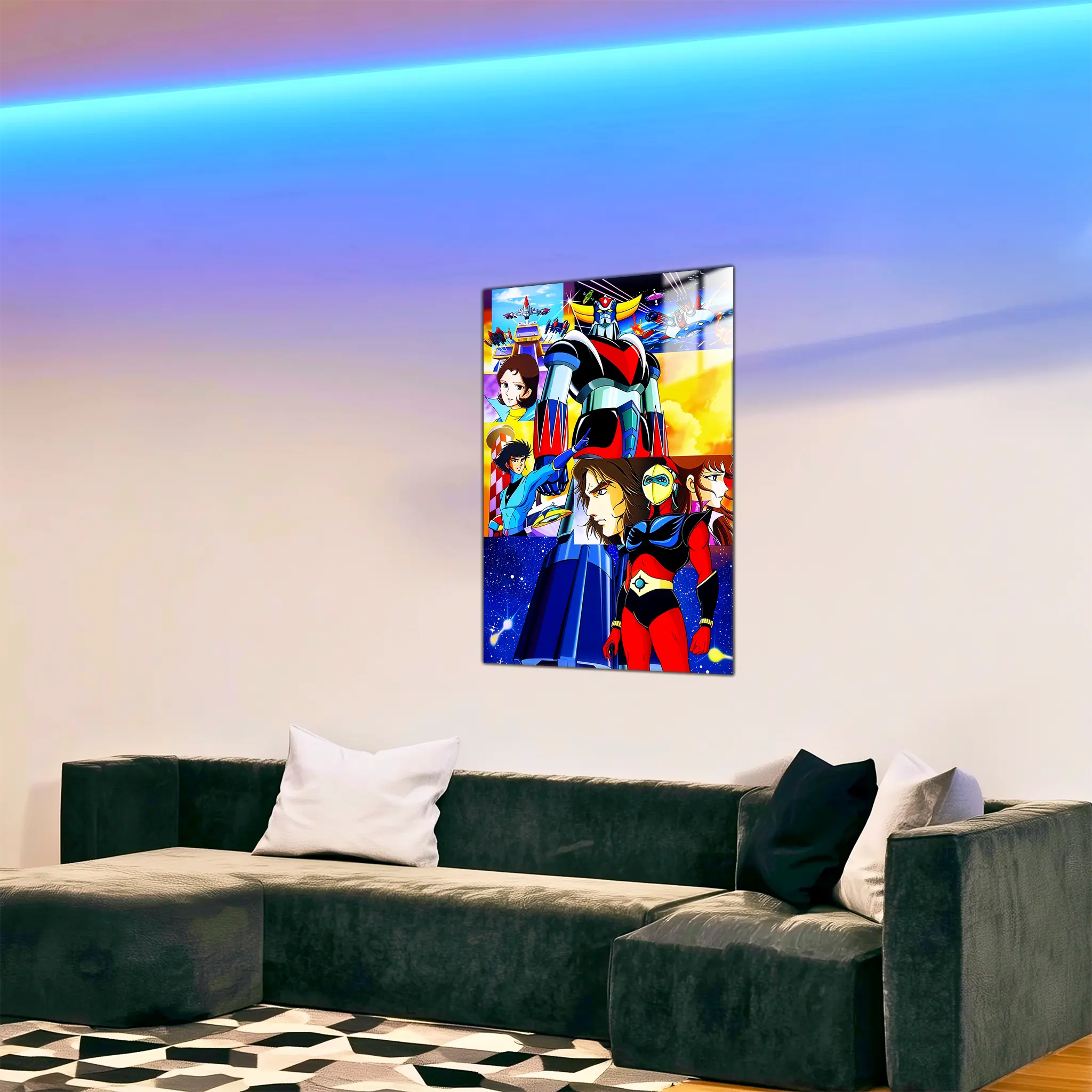 tableau-goldorak-et-son-equipe-les-heros-dans-le-salon | DreamWay