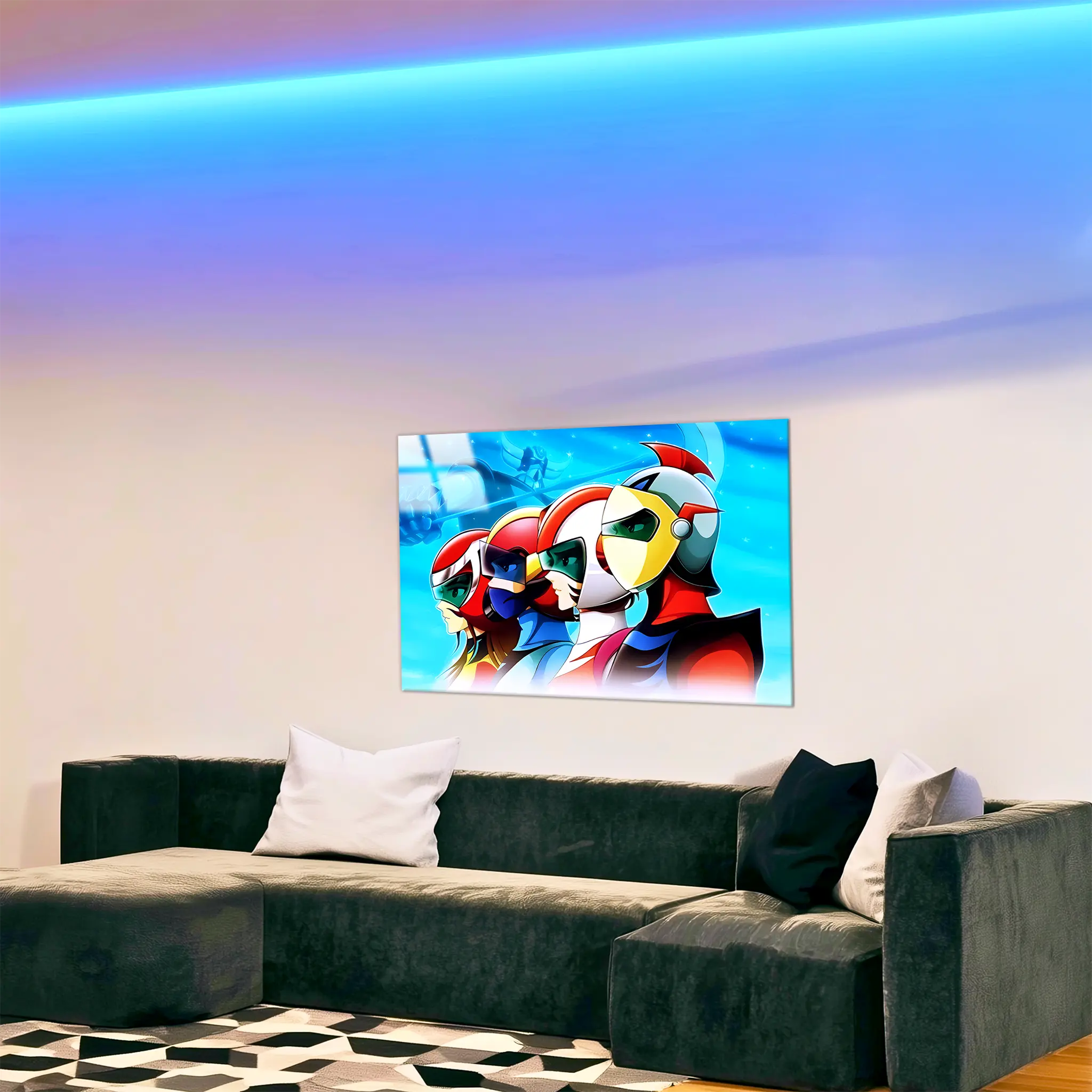 tableau-goldorak-et-son-equipe-paysage-dans-le-salon | DreamWay