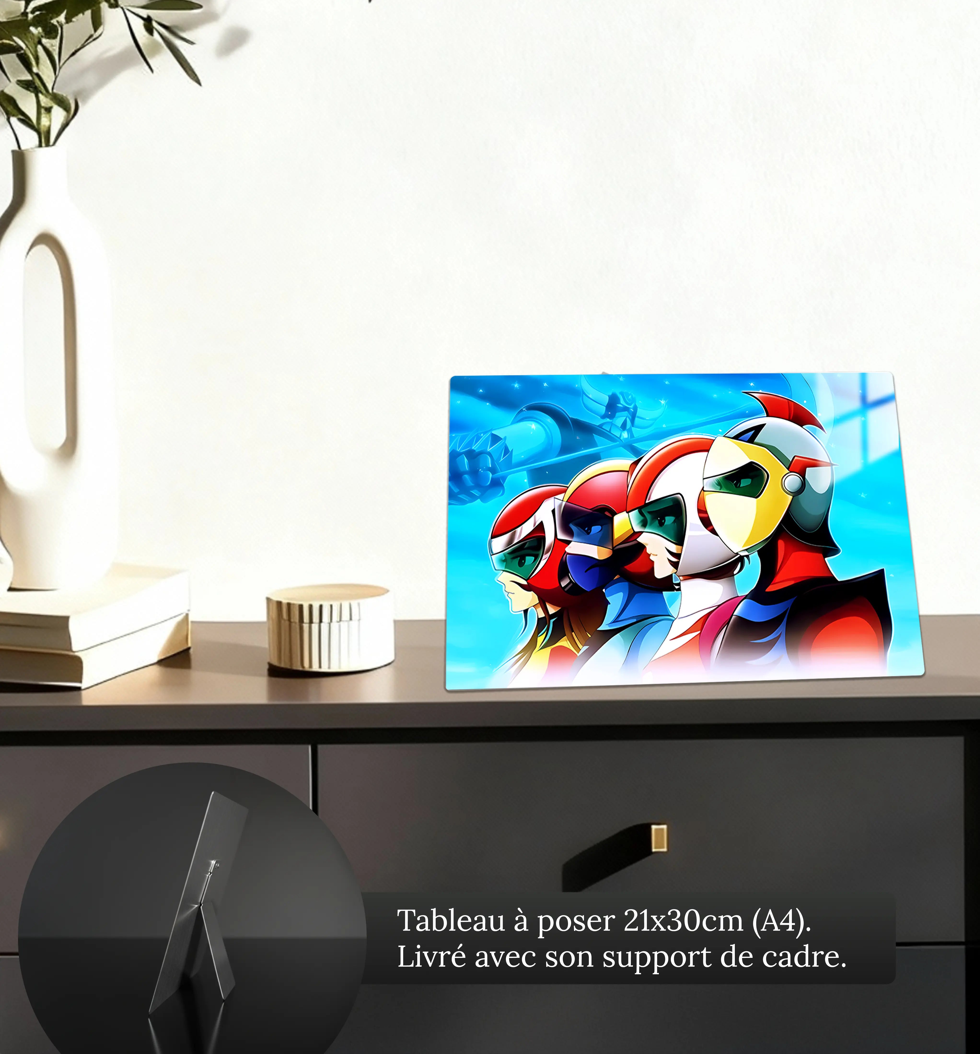 tableau-goldorak-et-son-equipe-paysage-petit-format-a-poser-sur-meuble | DreamWay