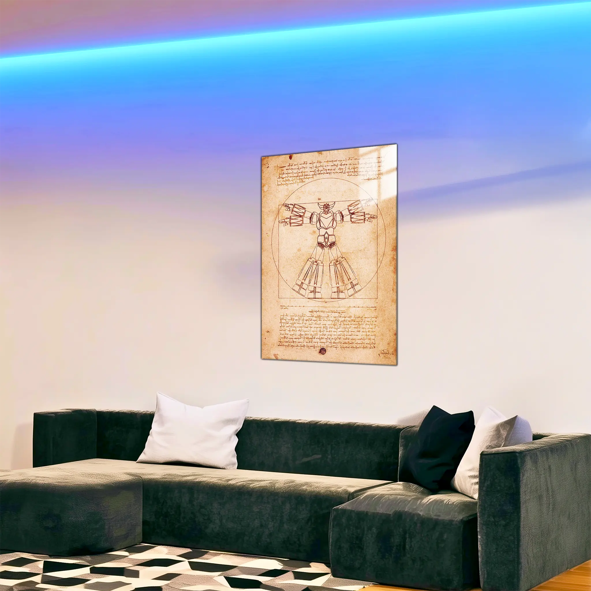 tableau-goldorak-papier-vintage-dans-le-salon | DreamWay