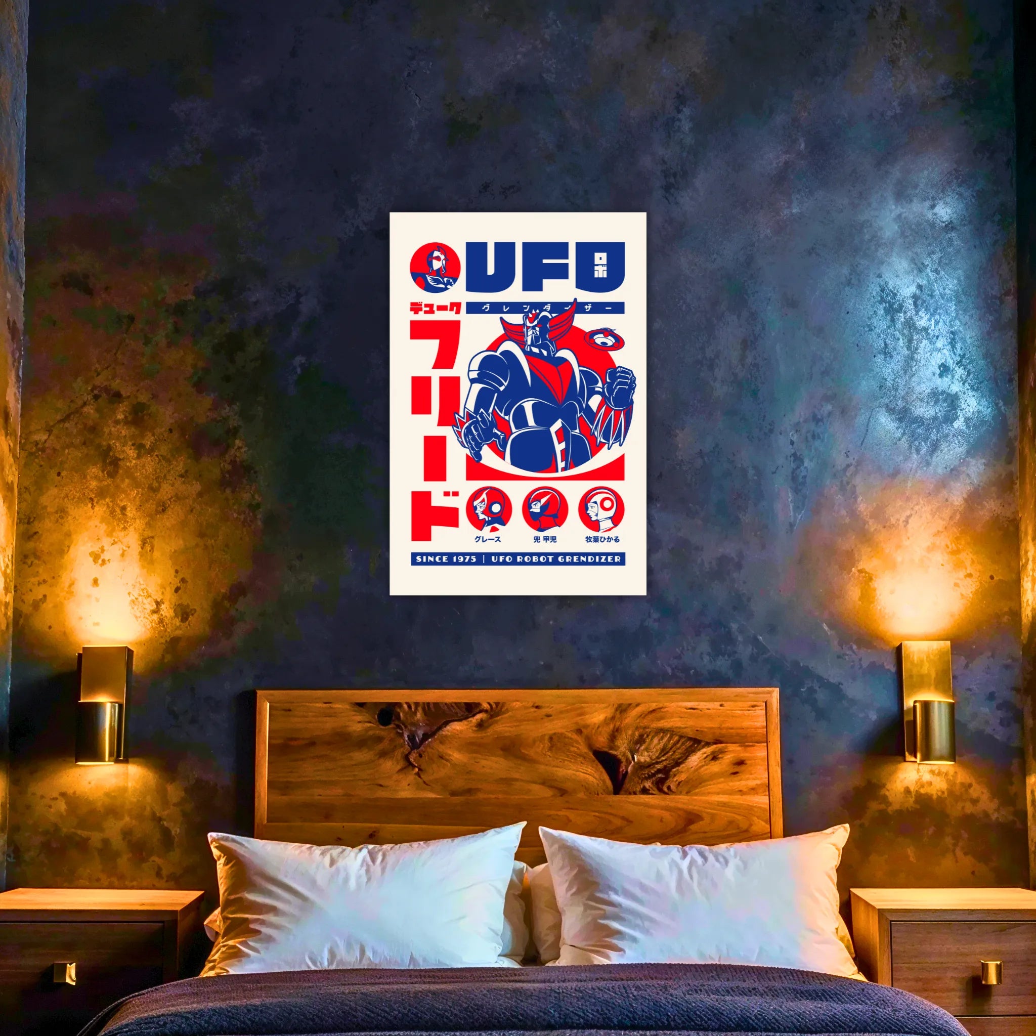 Tableau Goldorak Affiche Retro Blanche