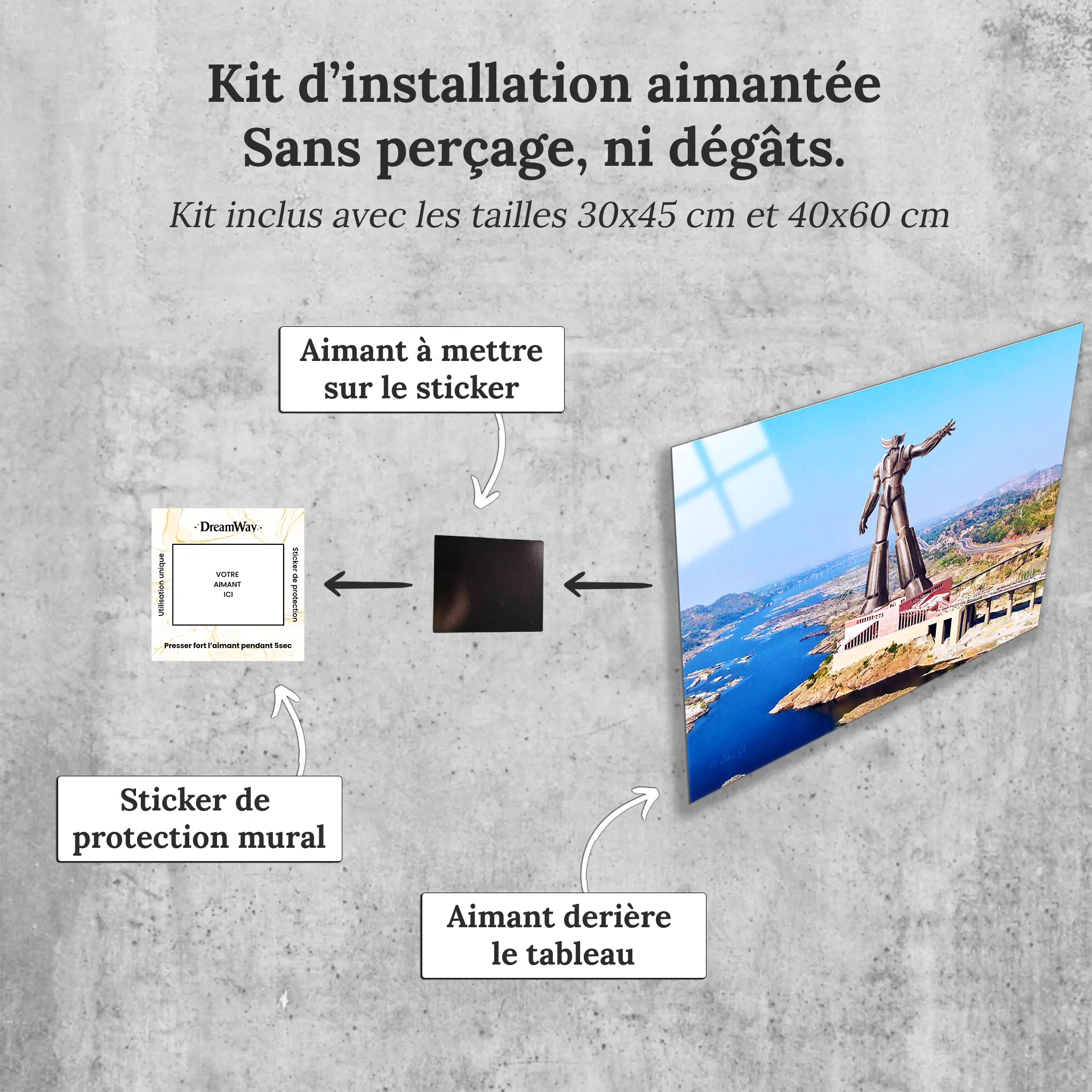 tableau-goldorak-sculpture-avec-installation-aimantee | DreamWay