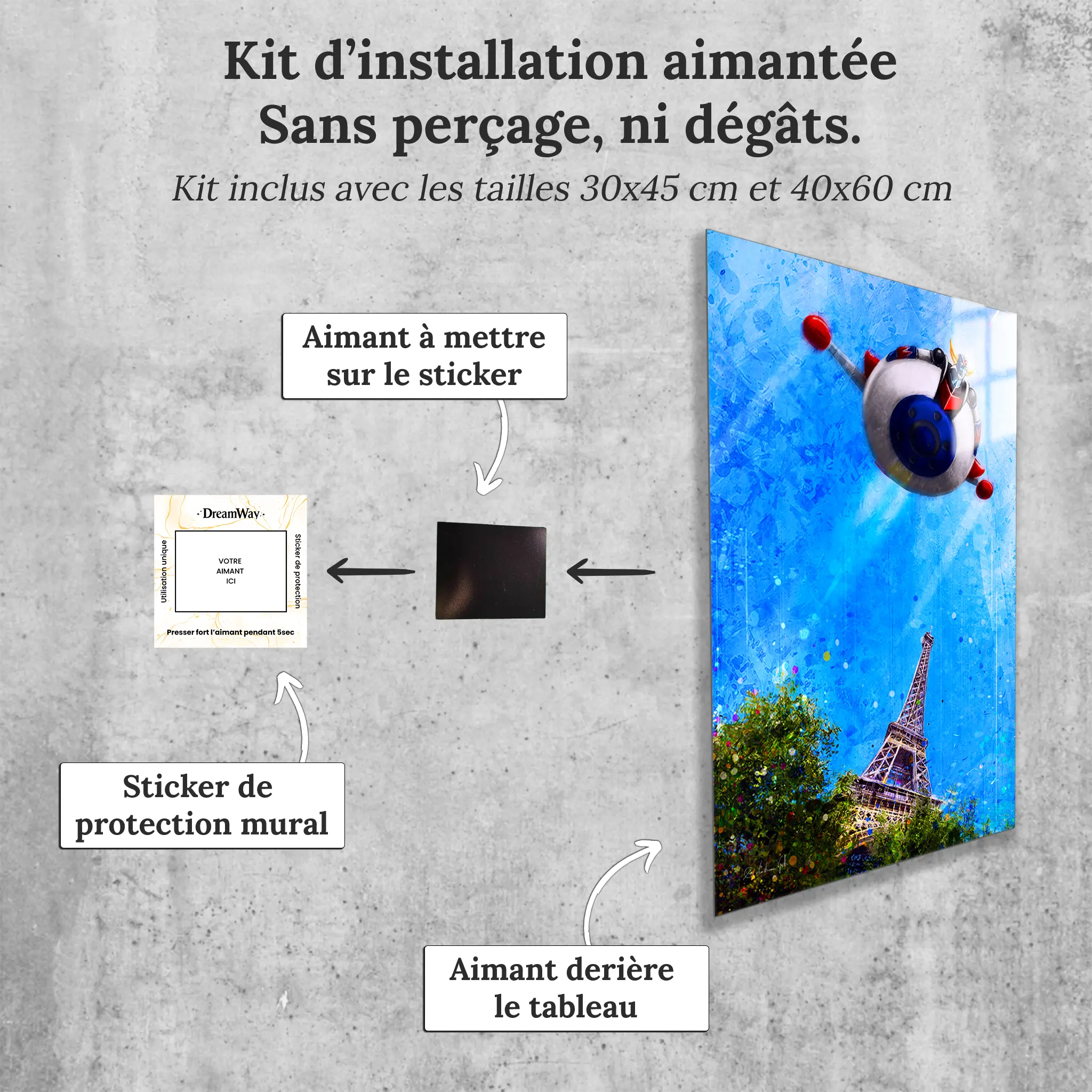 tableau-goldorak-tour-eiffel-avec-installation-aimantee | DreamWay