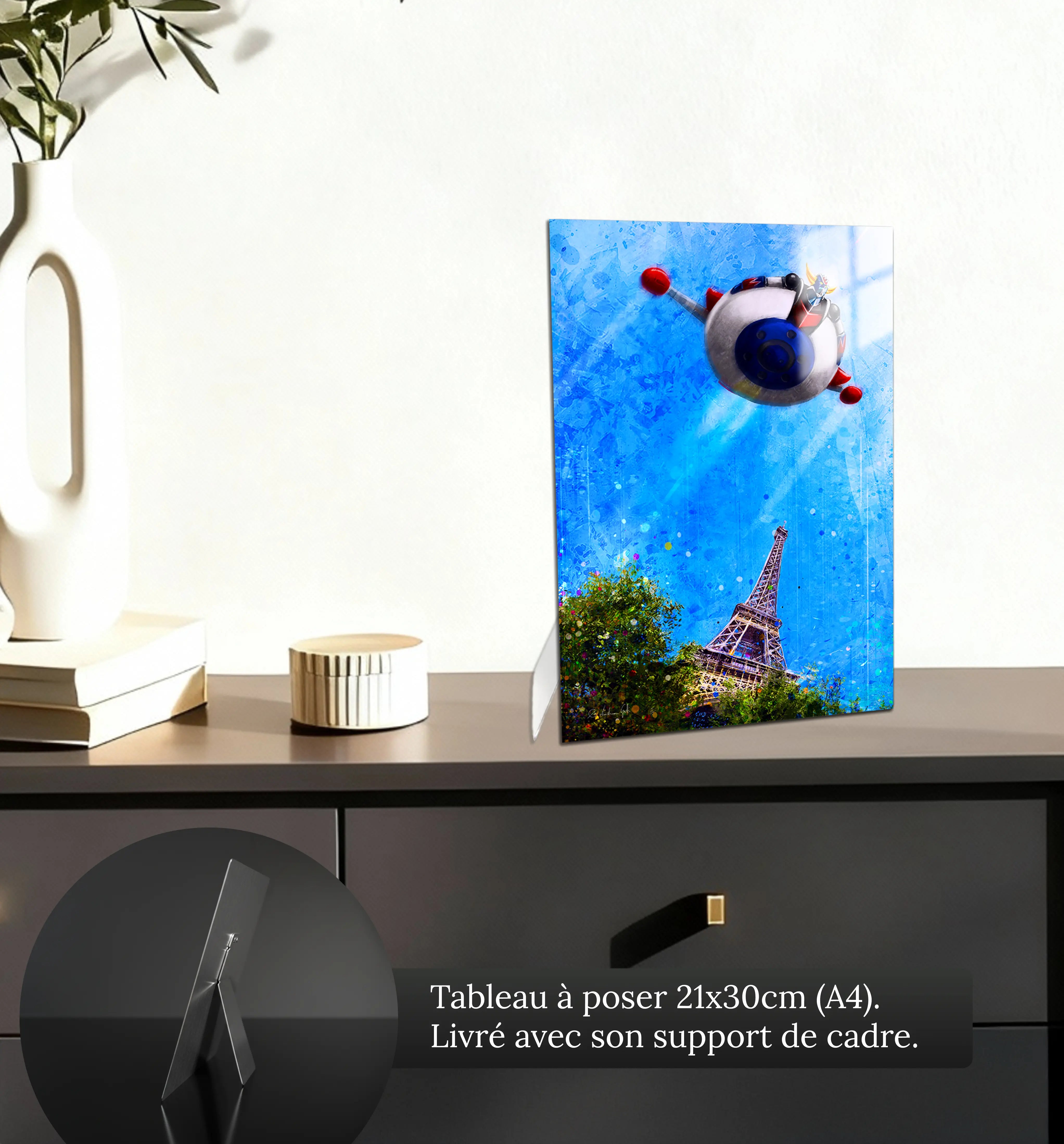 tableau-goldorak-tour-eiffel-petit-format-a-poser-sur-meuble | DreamWay