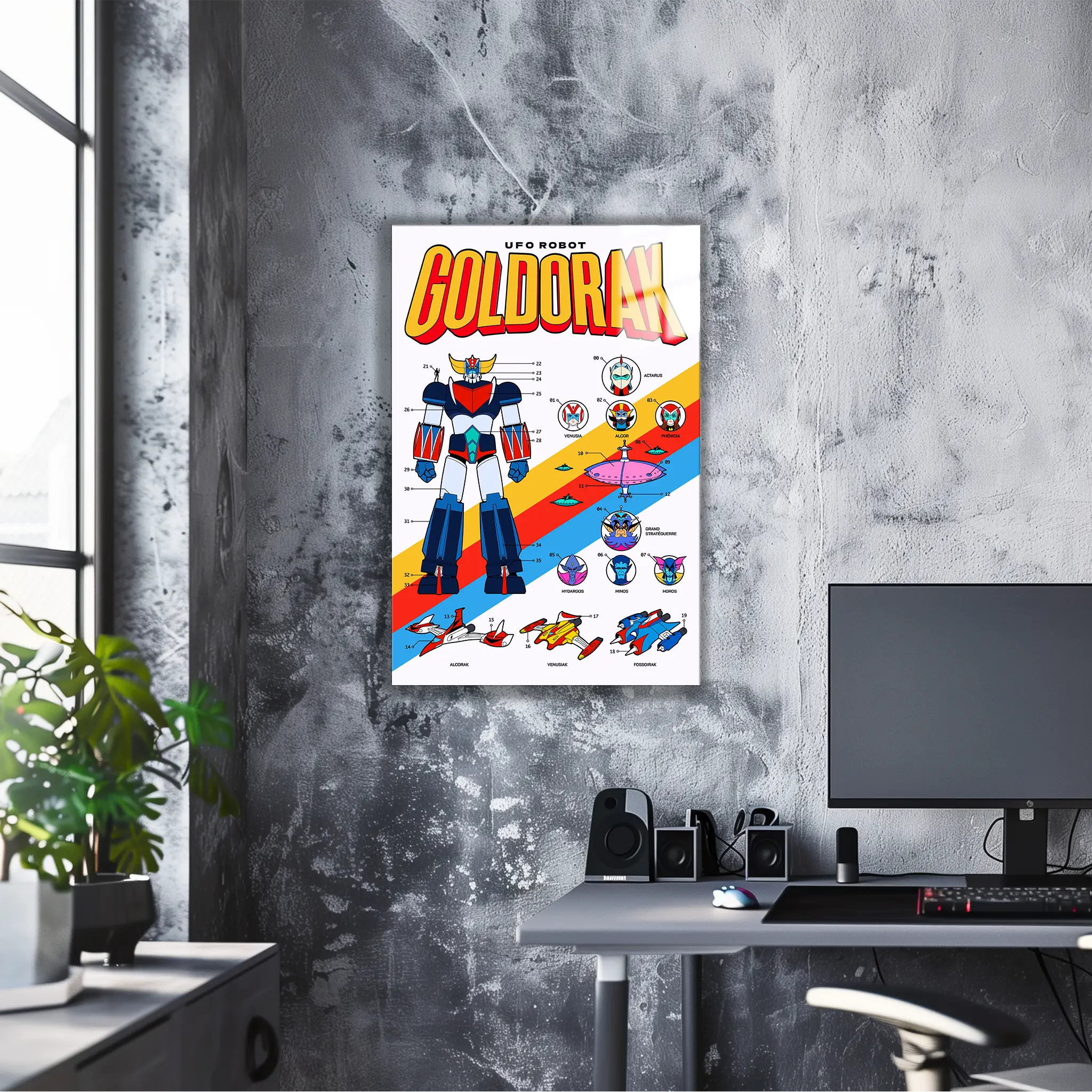 Tableau Goldorak UFO Robot Affiche