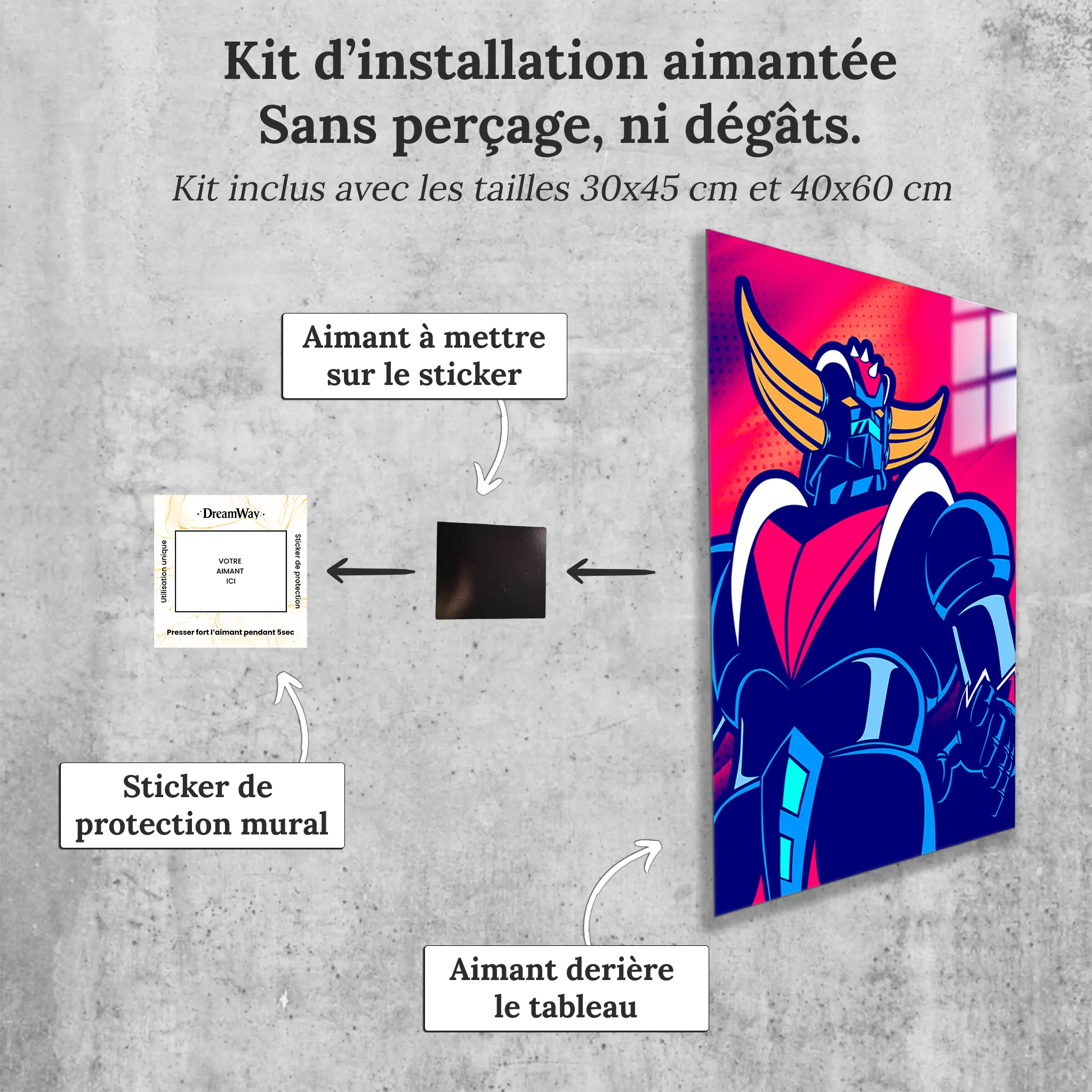 tableau-goldorak-vintage-avec-installation-aimantee | DreamWay