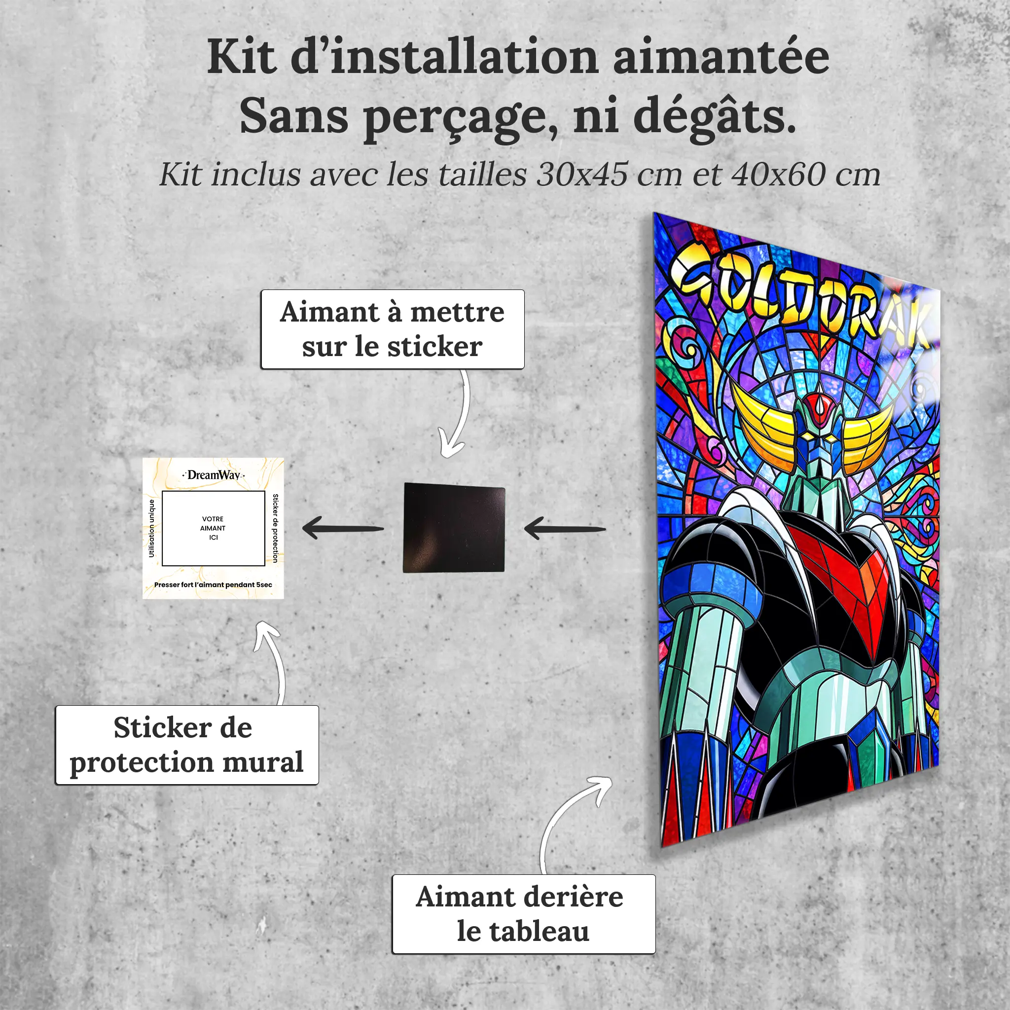 Tableau Goldorak Vitrail